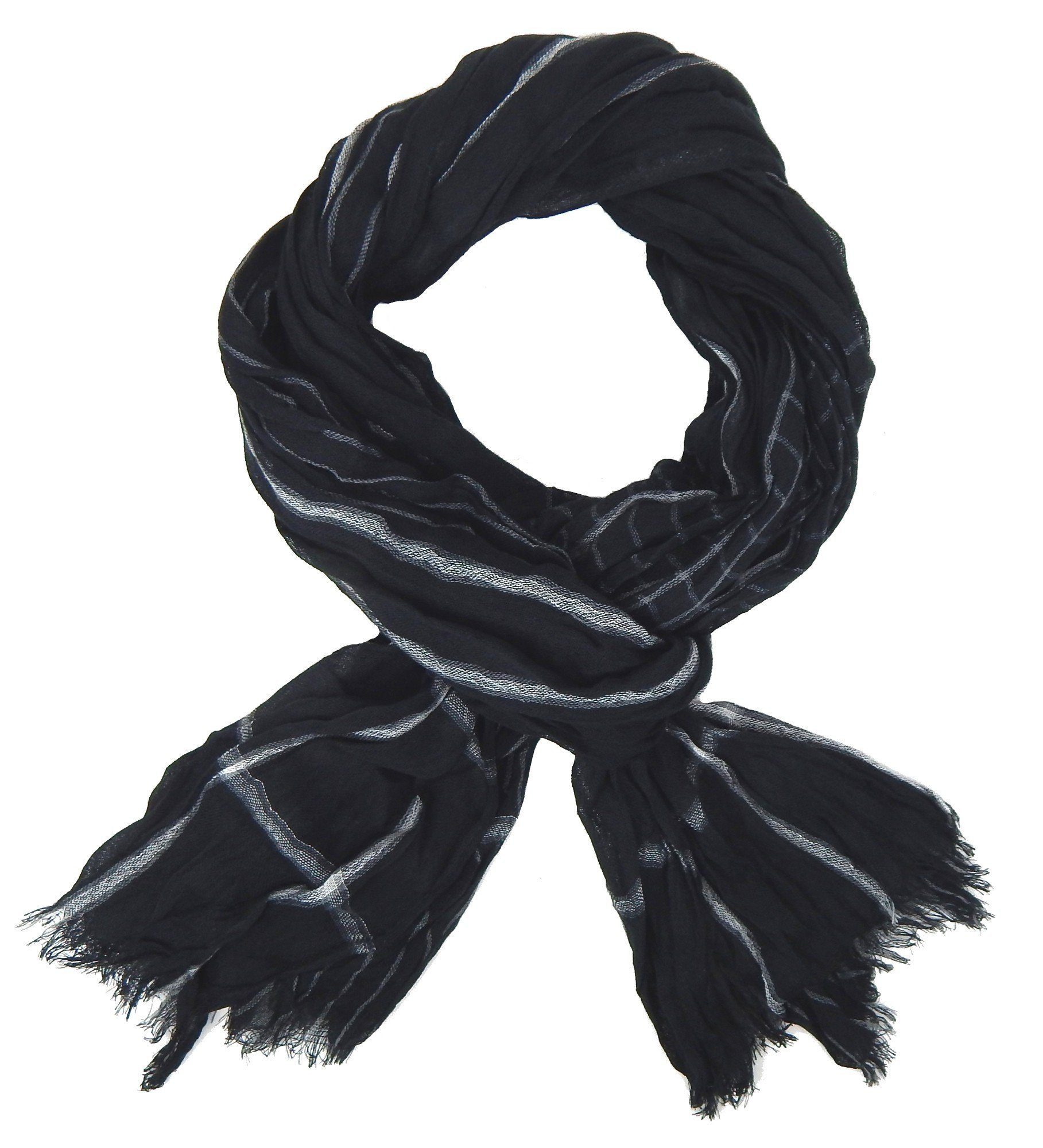 Ella Jonte Modeschal, leichter Herrenschal schwarz weiss Viskose günstig online kaufen