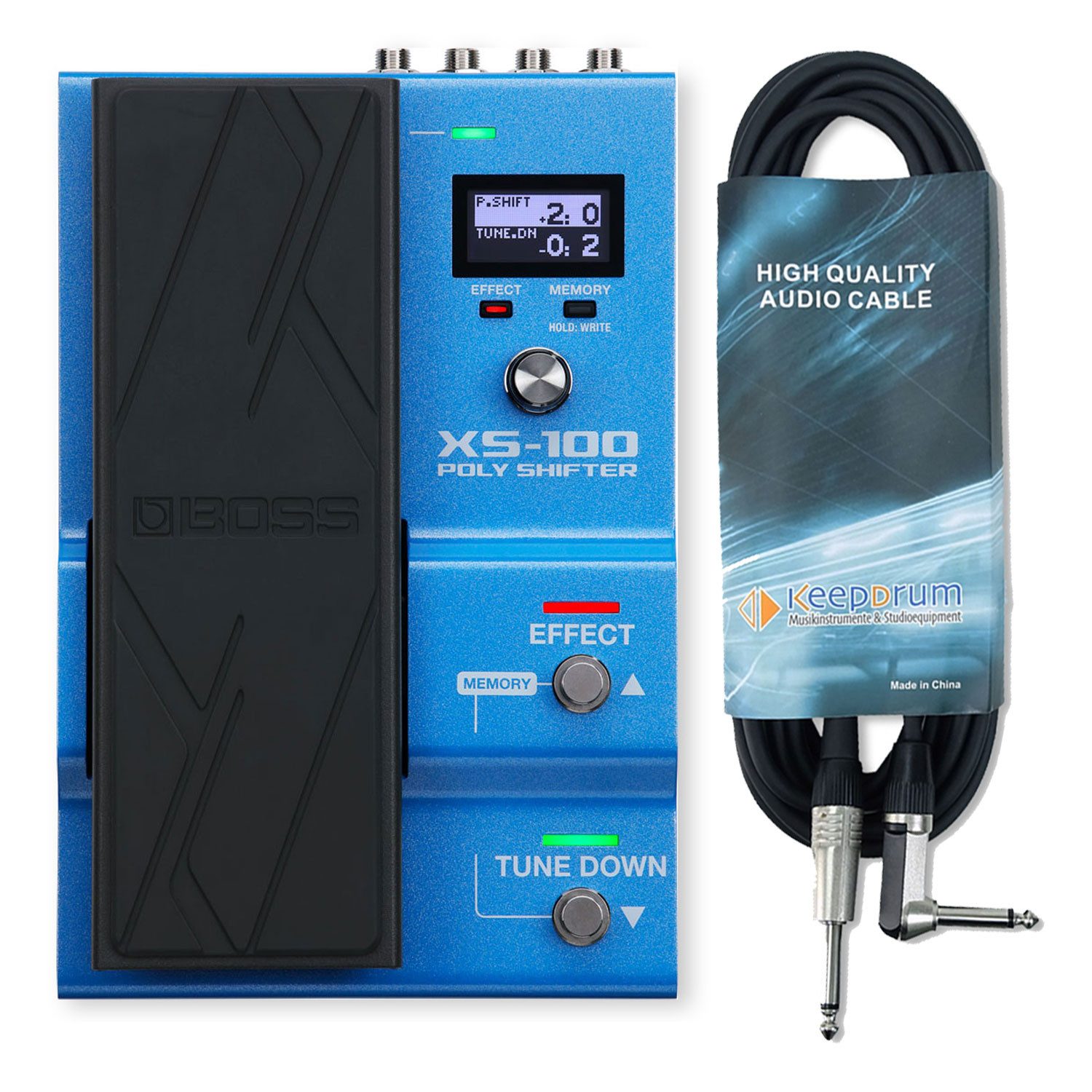 Boss by Roland E-Gitarre Boss Effektgerät XS-100 Poly Shifter Pedal mit Klinkenkabel, Effektgerät, Gitarre, Bass, Effektgerät, Vorteils-Set mit Klinkenkabel