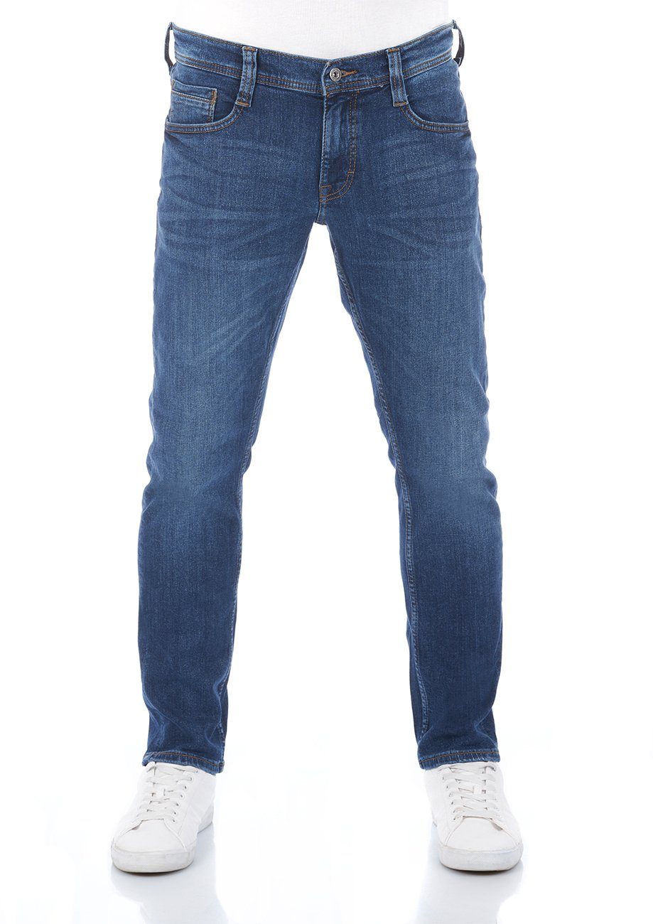 MUSTANG Tapered-fit-Jeans Herren Jeanshose Oregon Tapered Fit Denim Hose mit Stretch Mid Blue Denim (1009374-883)