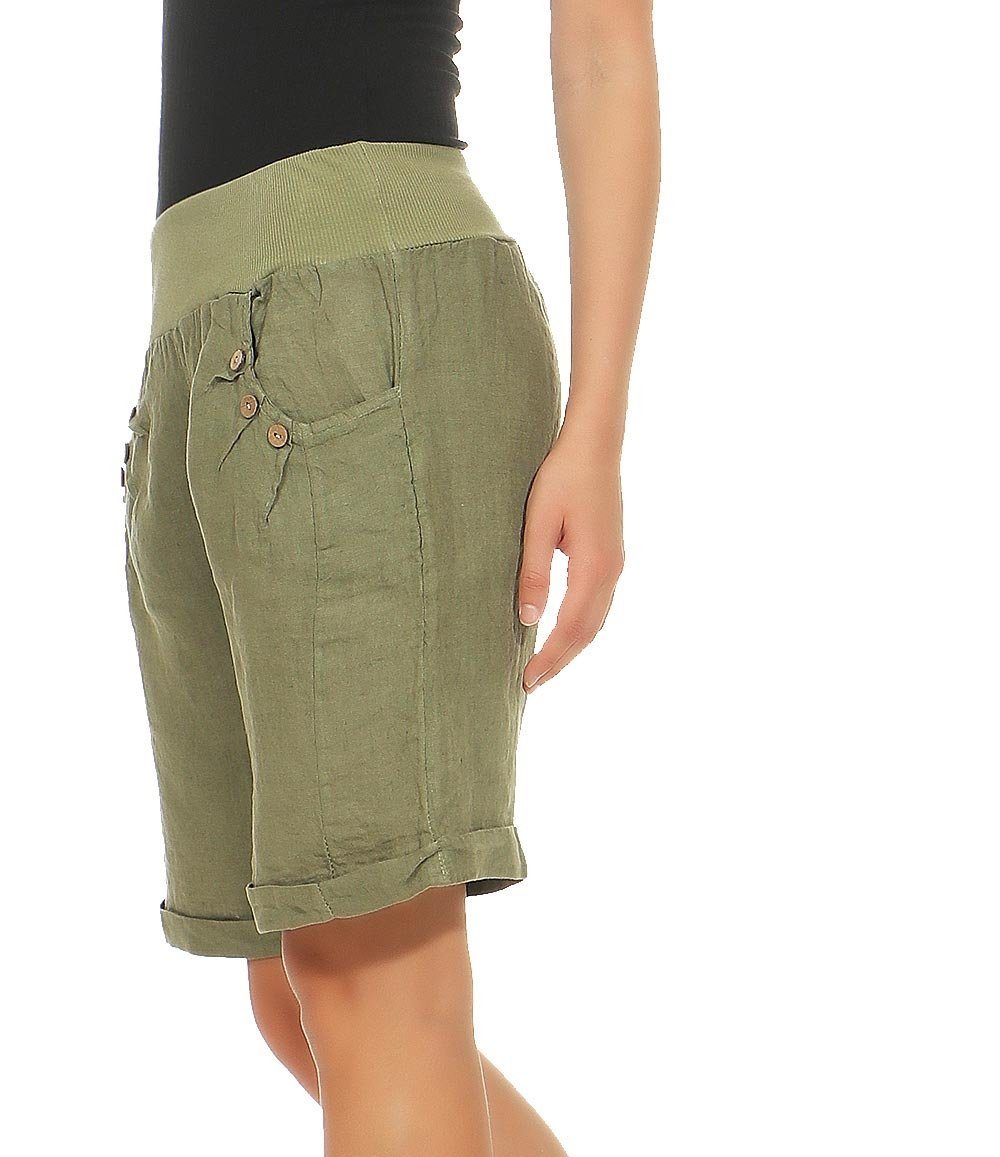 malito more than fashion Leinenhose malito Damen Bermuda aus Leinen, Shorts günstig online kaufen
