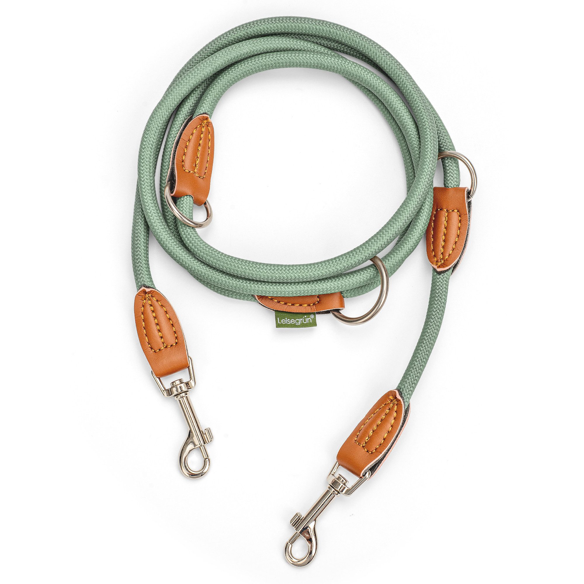 Leisegrün Hundeleine Hundeleine für kleine Hunde, nur 160g leicht, Hundeleine 2m - Grün, Nylon