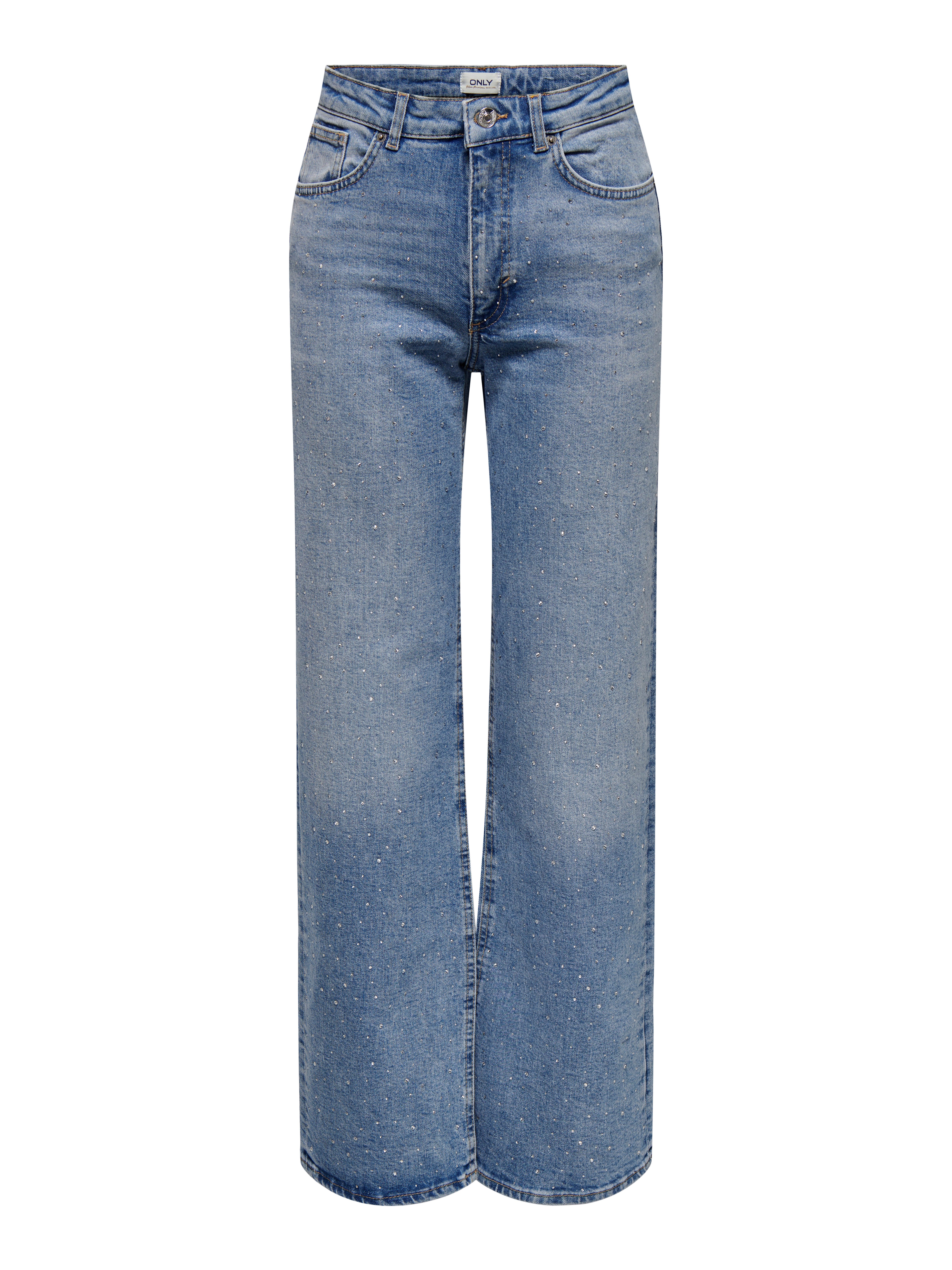 High-waist-Jeans ONLJUICY HW RHINESTONE WIDE REA365 DNM