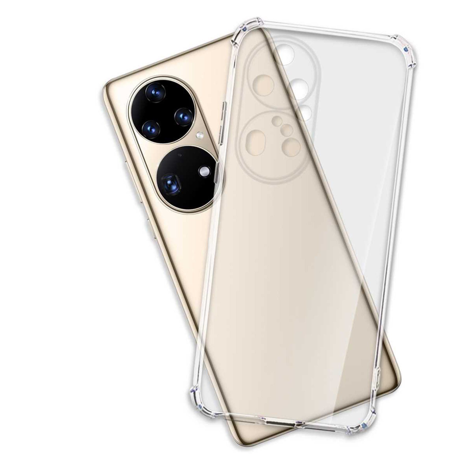 mtb more energy Smartphone-Hülle Clear Armor Case für Huawei P50 Pro, Transparente TPU Schutzhülle Case Backcover mit Anti-Shock Verstärkung