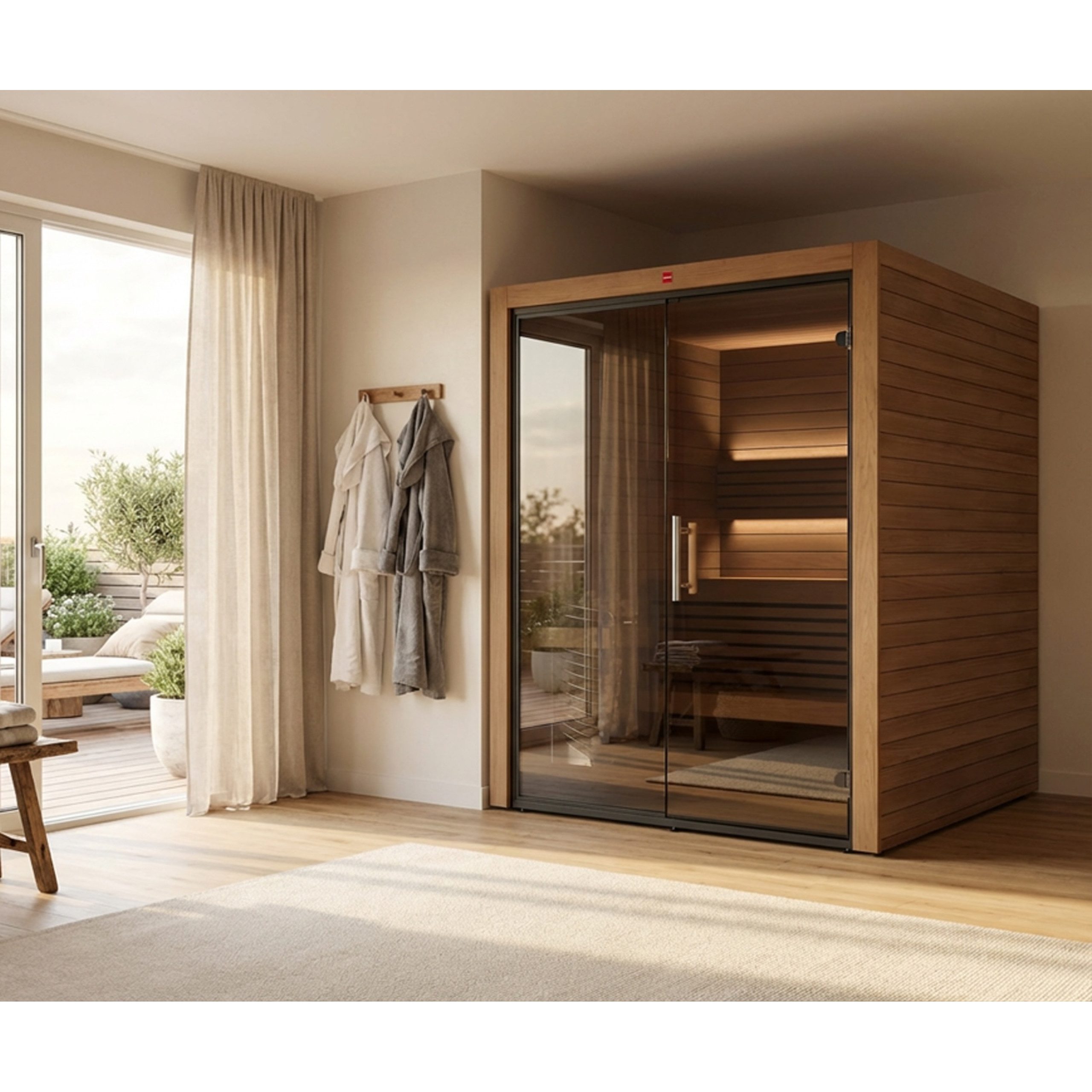 HARVIA Sauna Harvia Utu Vision Medium Saunakabine Design-Sauna aus Thermo-Espe