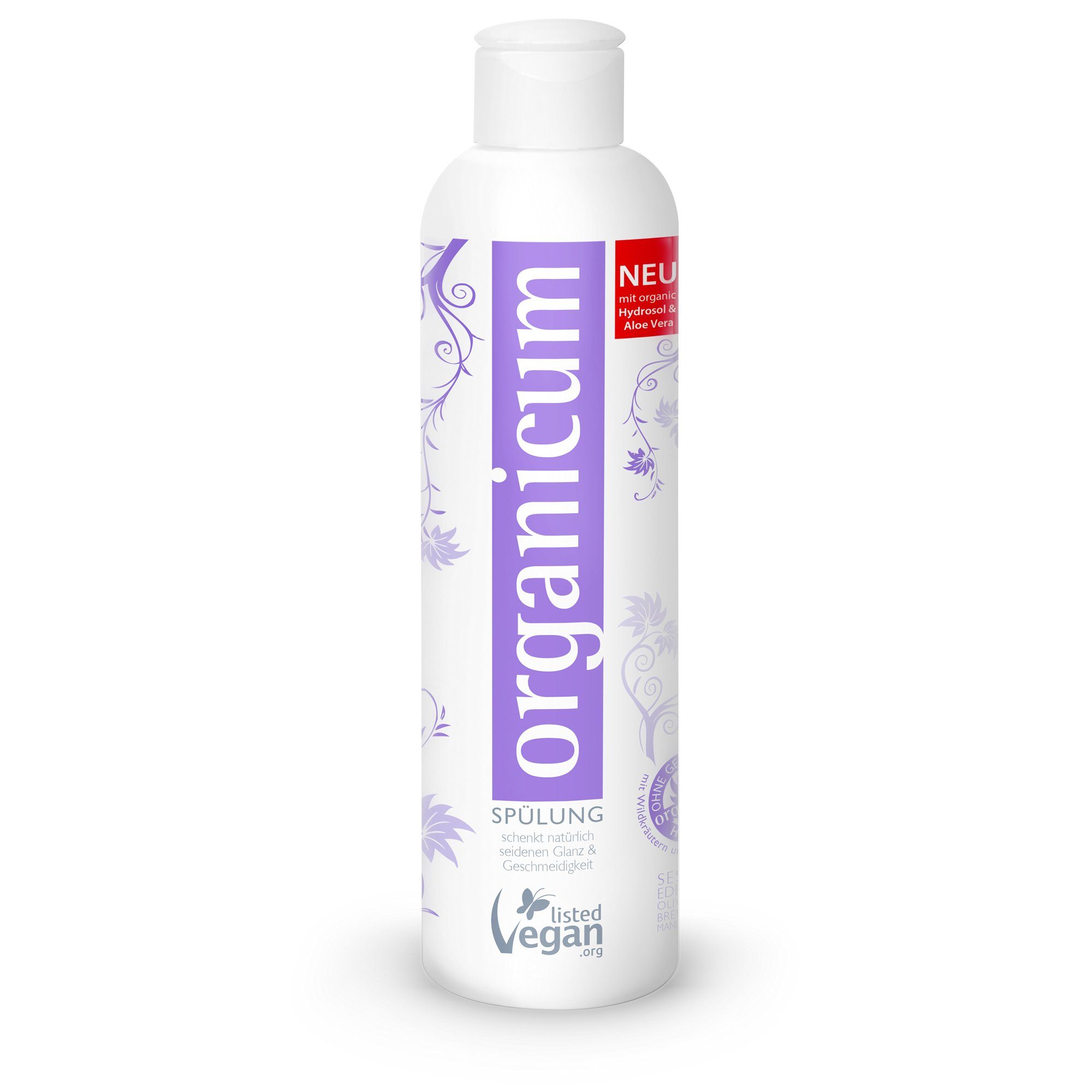 organicum Haarspülung Spülung für seidenen Glanz und Geschmeidigkeit 250 ml, Spülung für natürlich seidenen Glanz und Geschmeidigkeit. Für strapaziertes, kraftloses Haar. Für getöntes und gefärbtes Haar. Mit organischem Hydrosol-Komplex. Vegan und ohne Silikone