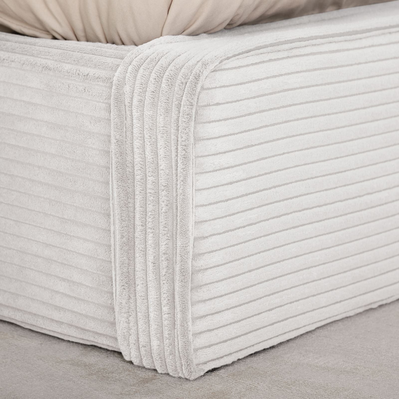 IDIMEX Polsterbett CURSIO, Doppelbett 140x200 cm mit Lattenrost in Cord-Optik Off-White