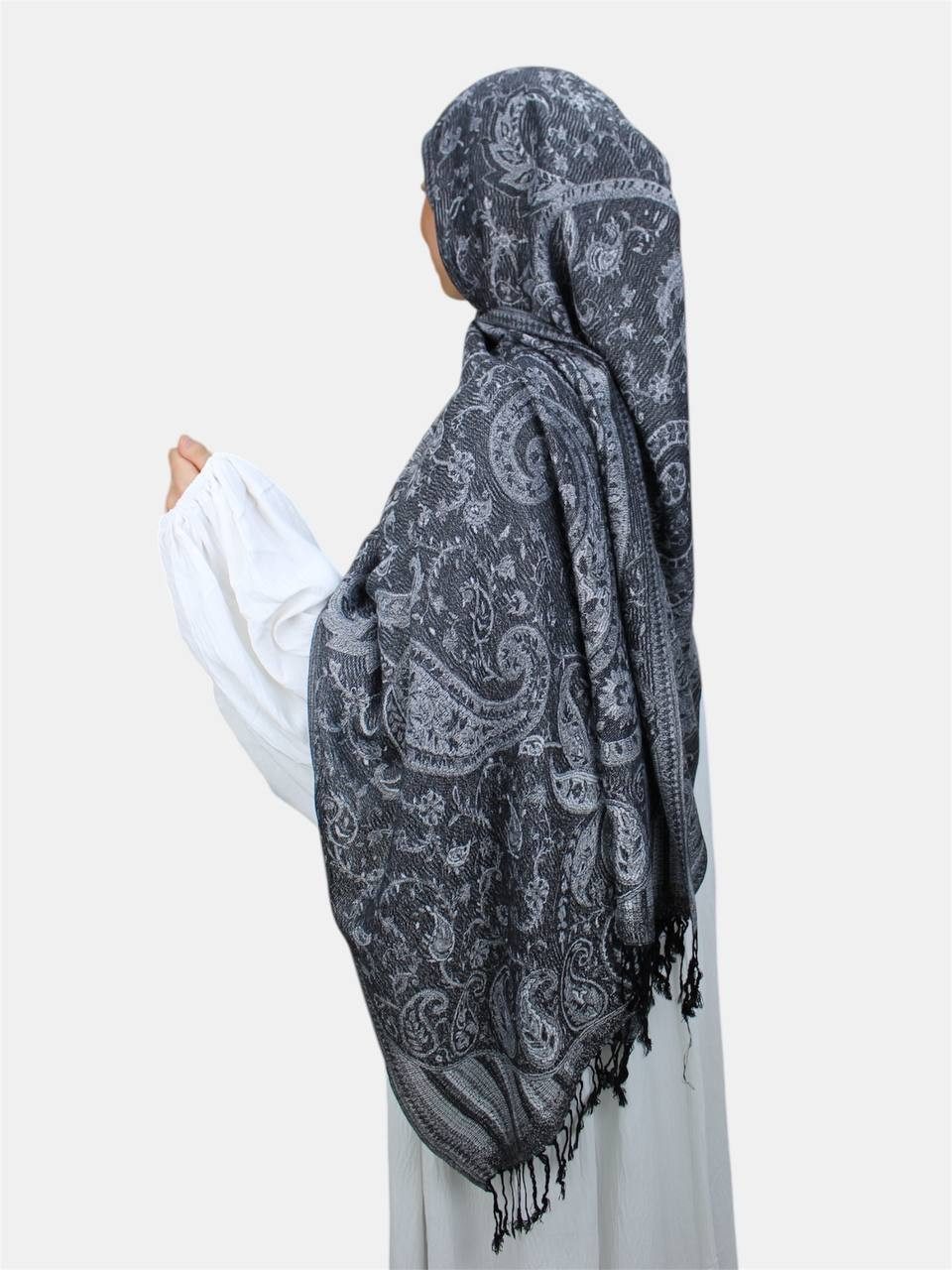 Aymasal Kopftuch Safae Pashmina Muster Hijab Kopftuch Schal Fransentuch sca günstig online kaufen