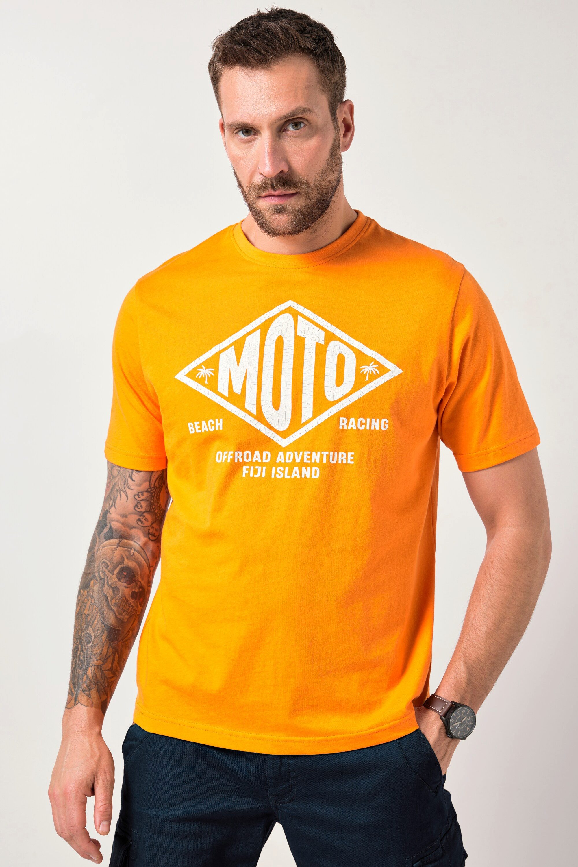 T-Shirt T-Shirt 2er-Pack Halbarm Brustprint bis 8 XL