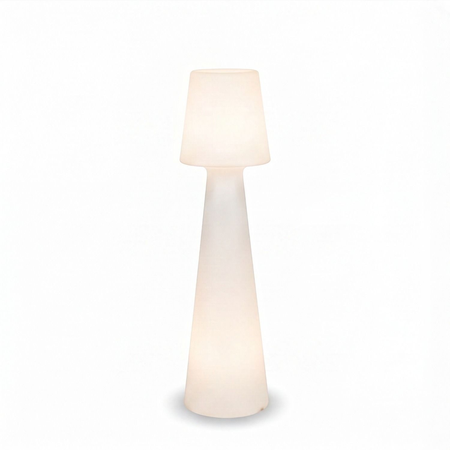 Licht-Erlebnisse Außen-Stehlampe MIYAKO, Warmweiß, 110 cm IP65 Stecker Kabel Weiß 2700 K warmweißes Licht 1600 lm