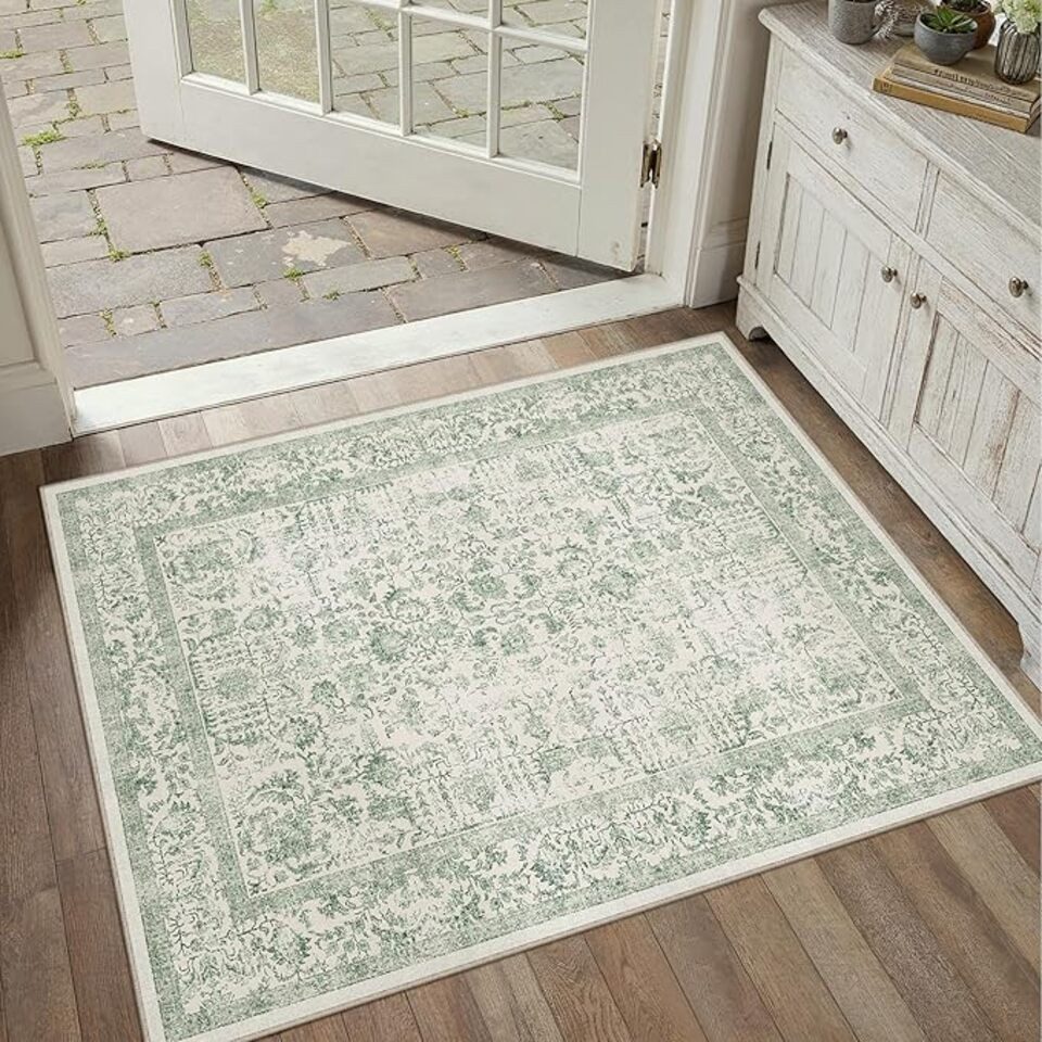 PURECOZY Teppich kurzflor, Wohnzimmerteppich, rutschfester Teppich, Vintage-Stil, rechteckig, Höhe: 50 mm, geeignet für verschiedene Innenräume, 180x60cm