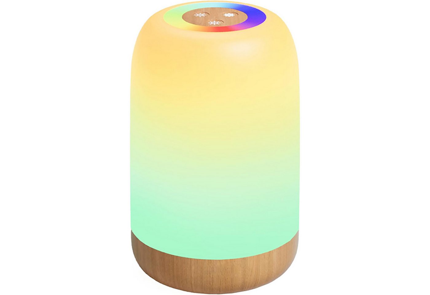 Luckice LED Nachtlicht Touch Dimmbar mit 256 RGB Farben & 4 Modi, Tischlampe Kabellos mit Timer & Haken, USB Aufladbar, Holzmaserung, Tragbares Nachtlicht für Schlafzimmer, Wohnzimmer