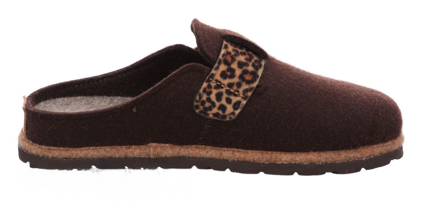 Rohde D.Meran Pantoffel Hausschuh, Filz Clog, Schlappen mit Klettriemchen