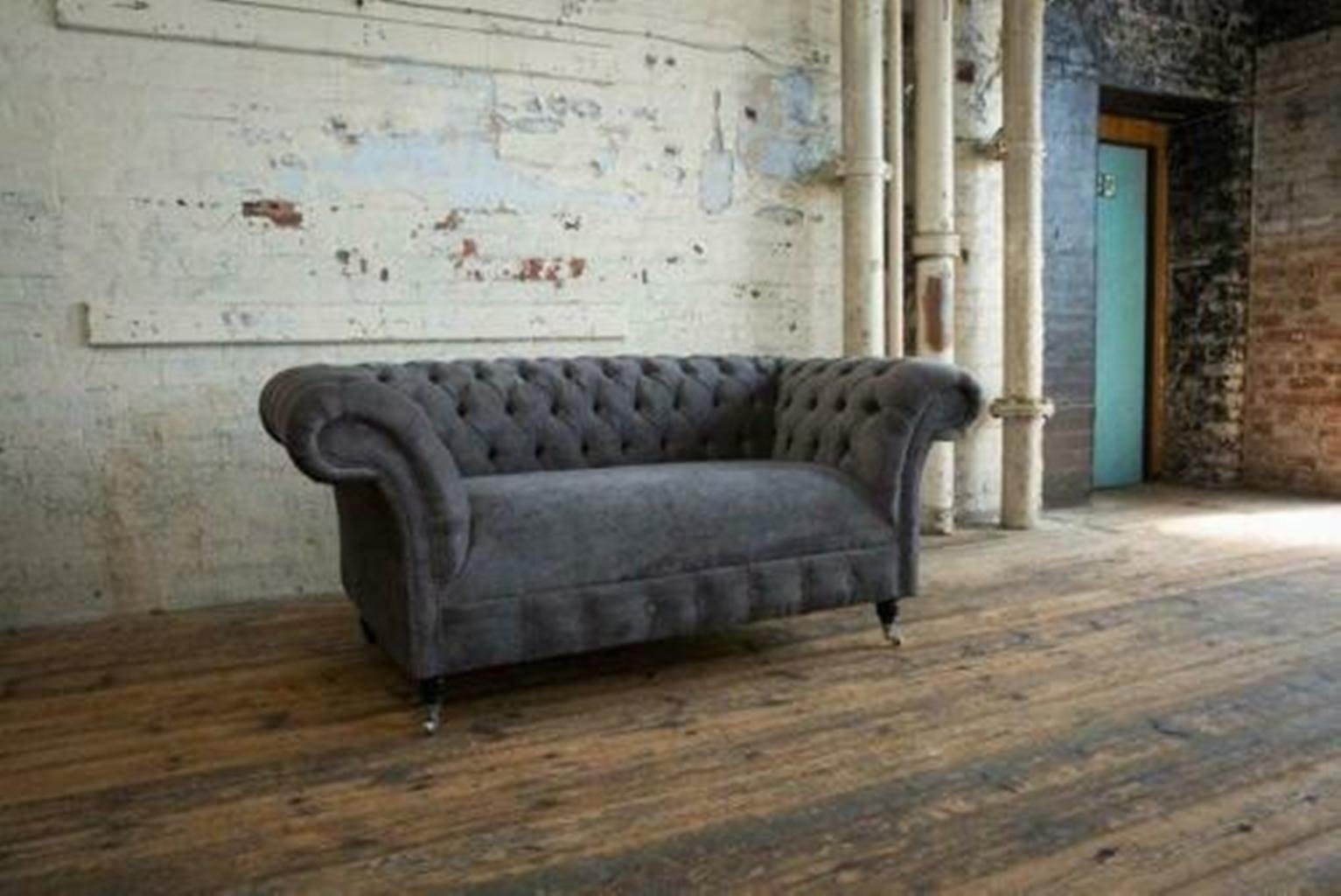 JVmoebel Chesterfield-Sofa, Cheserfield Samt Sofa 2 Sitzer Designer Couchen Couch Stoff