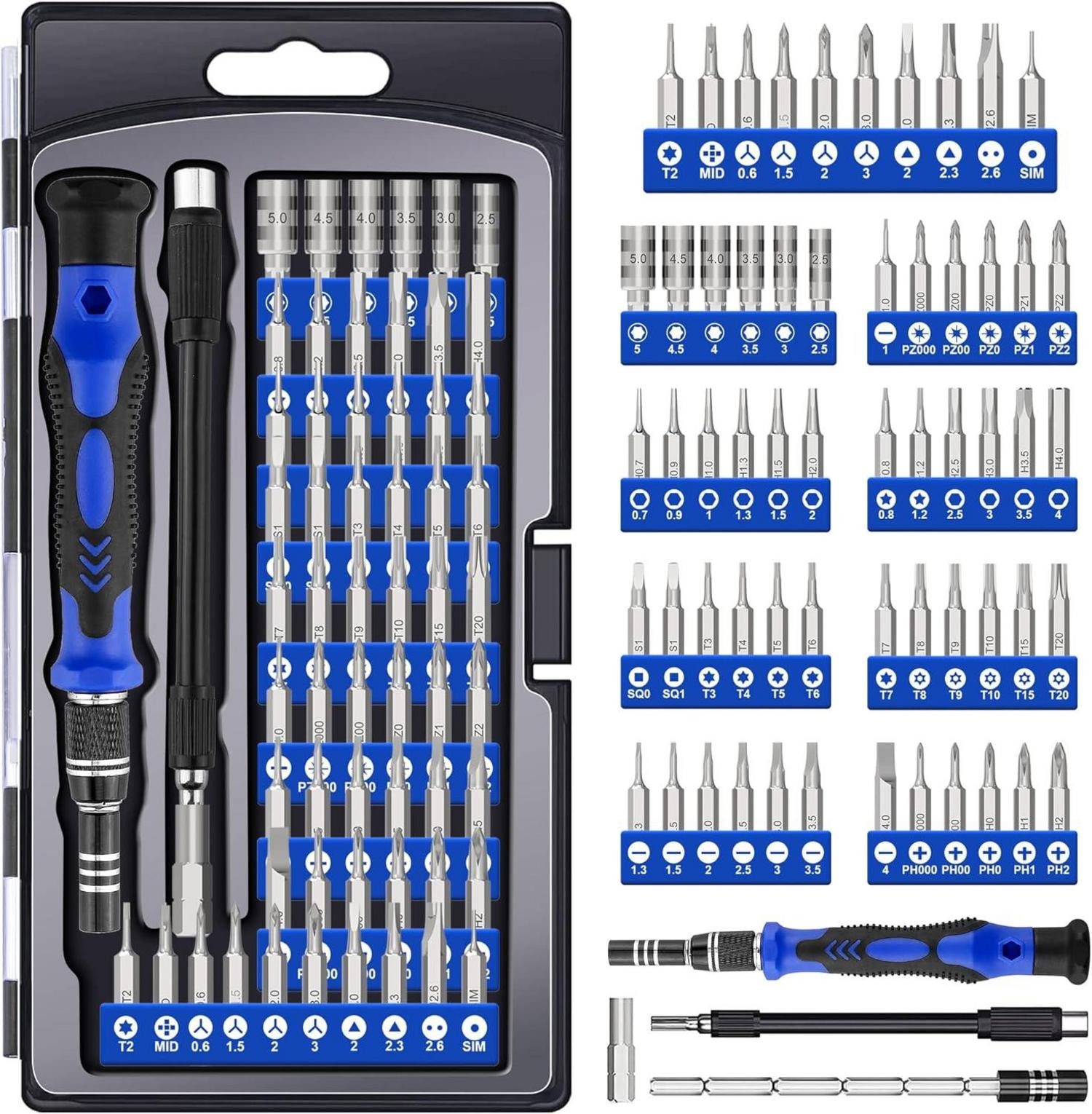 Multitool 62 in 1 Feinmechaniker Schraubendreher Set Magnetisch Mini Reparatur
