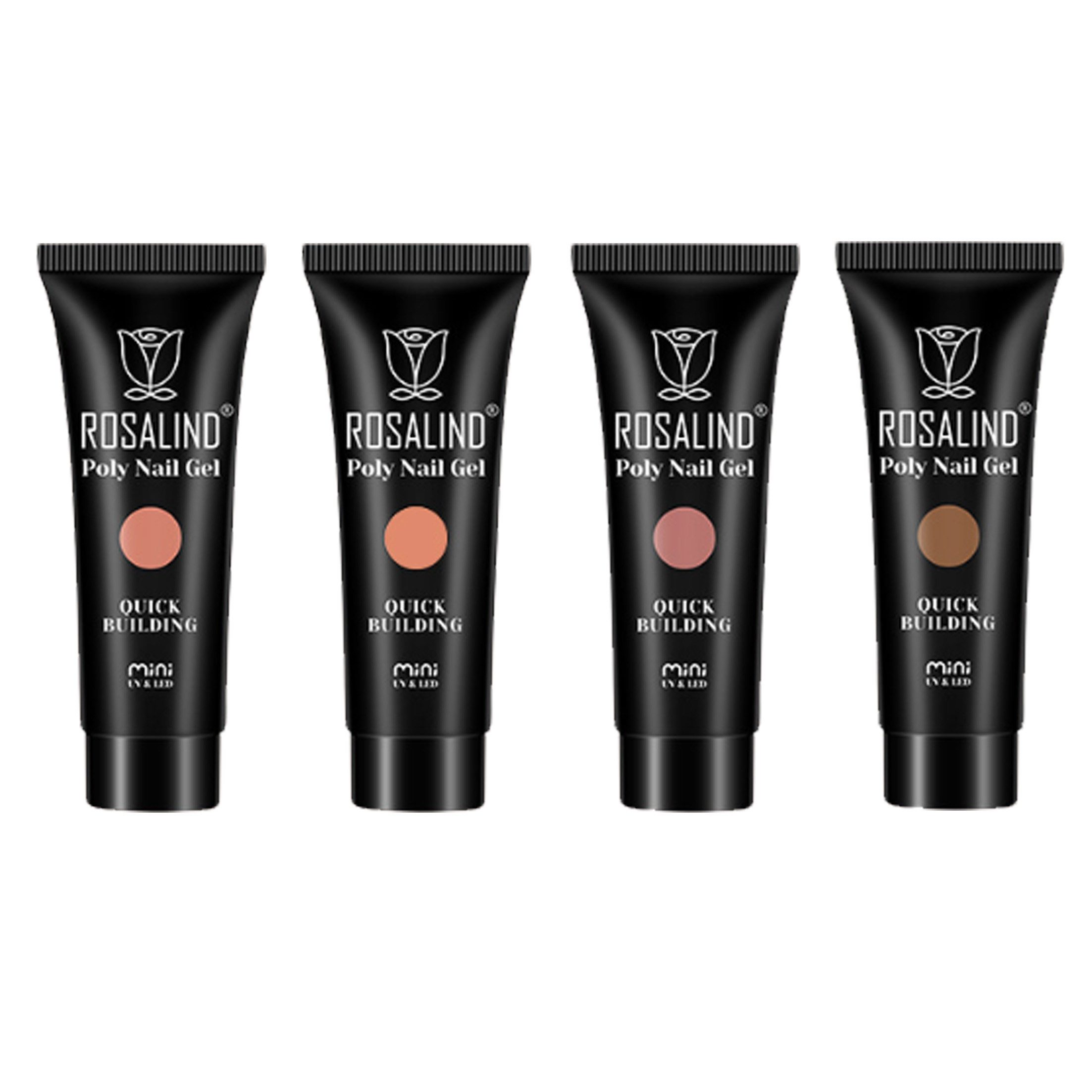 KINSI Gel-Nagellack 4er Set UV-Nagelgel, Nacktgelfarben, Maniküre-Kleber, Verlängerungsgel