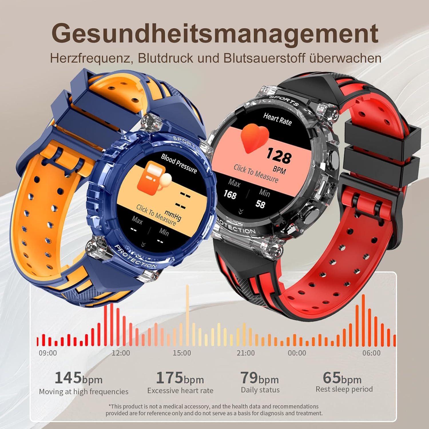 findtime FSHTWY25Blue Smartwatch (2,5 cm, sim-karte), Kinder Fitness Smartwatch mit Anrufen Gesundheits