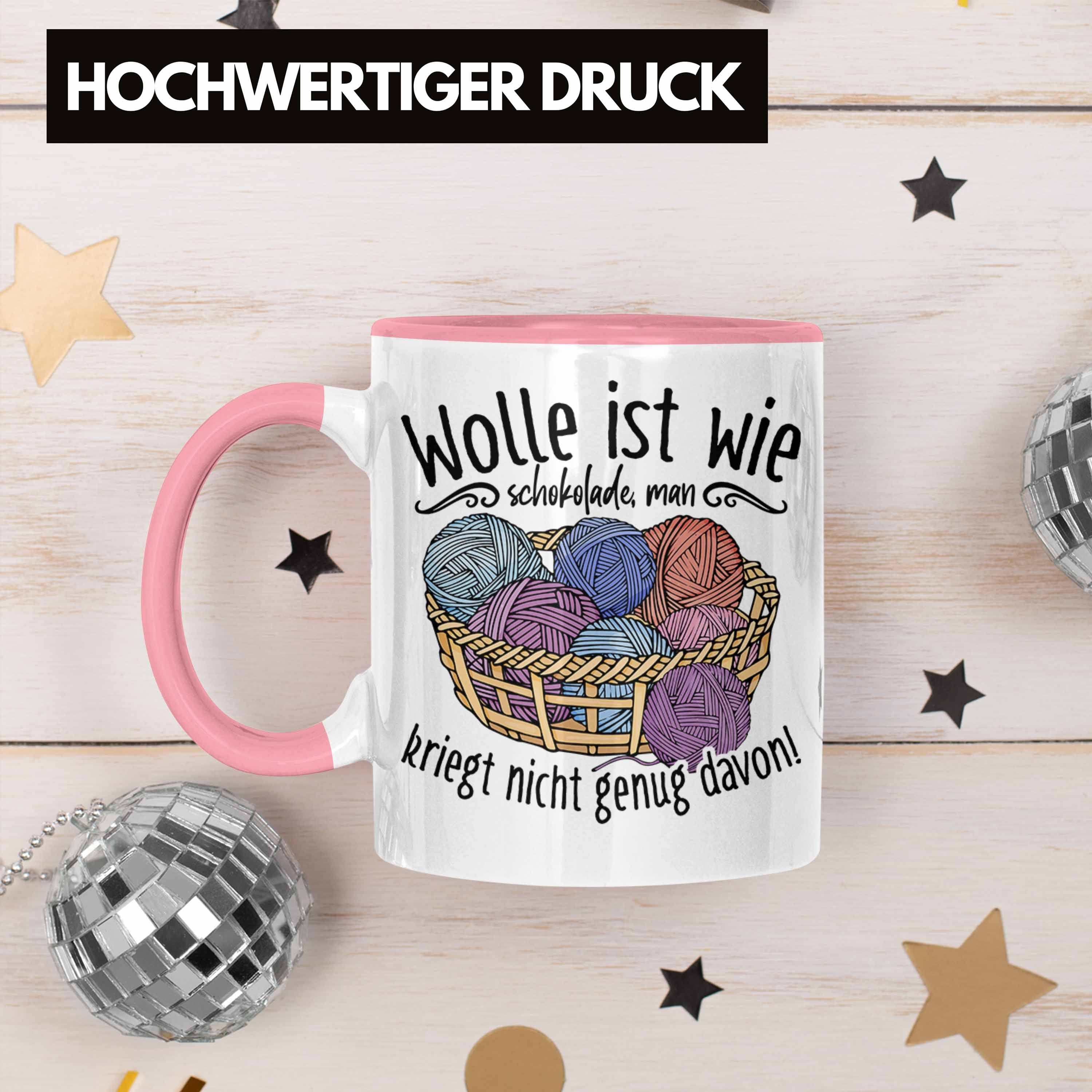 Trendation Tasse Trendation - Stricken Tasse Geschenk Häkeln Geschenkidee Mama Oma Rent