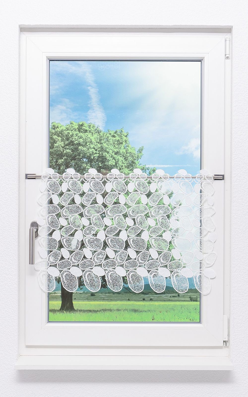 Plauener Spitze® Scheibengardine Kieselsteine, (1 St), günstig online kaufen