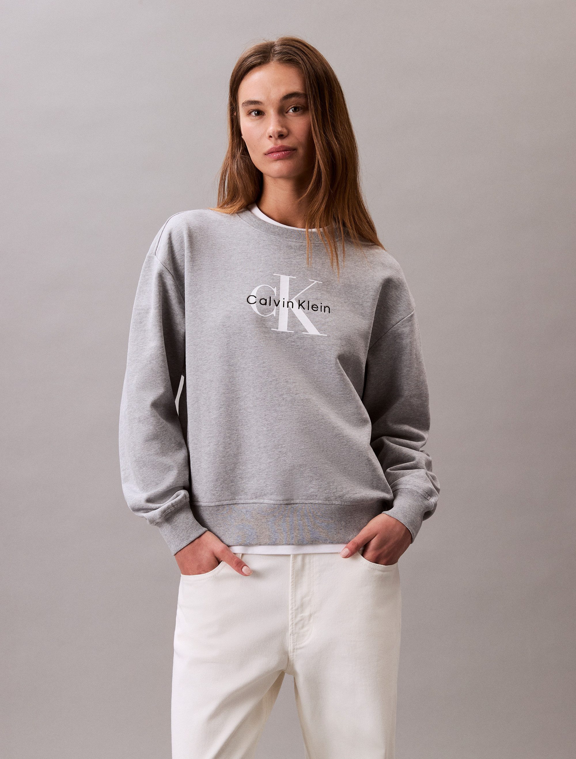 Calvin Klein Jeans Sweatshirt LS MONOLOGO FRENCH TERRY RLXD CR, Logoschriftzug