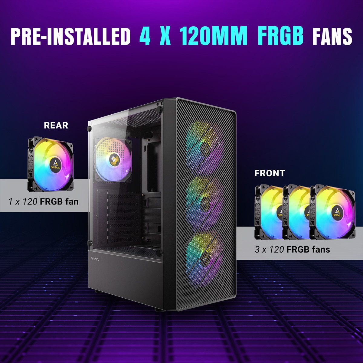 Antec PC-Gehäuse AX26 RGB Elite PC Gehäuse Midi Tower Gaming ATX