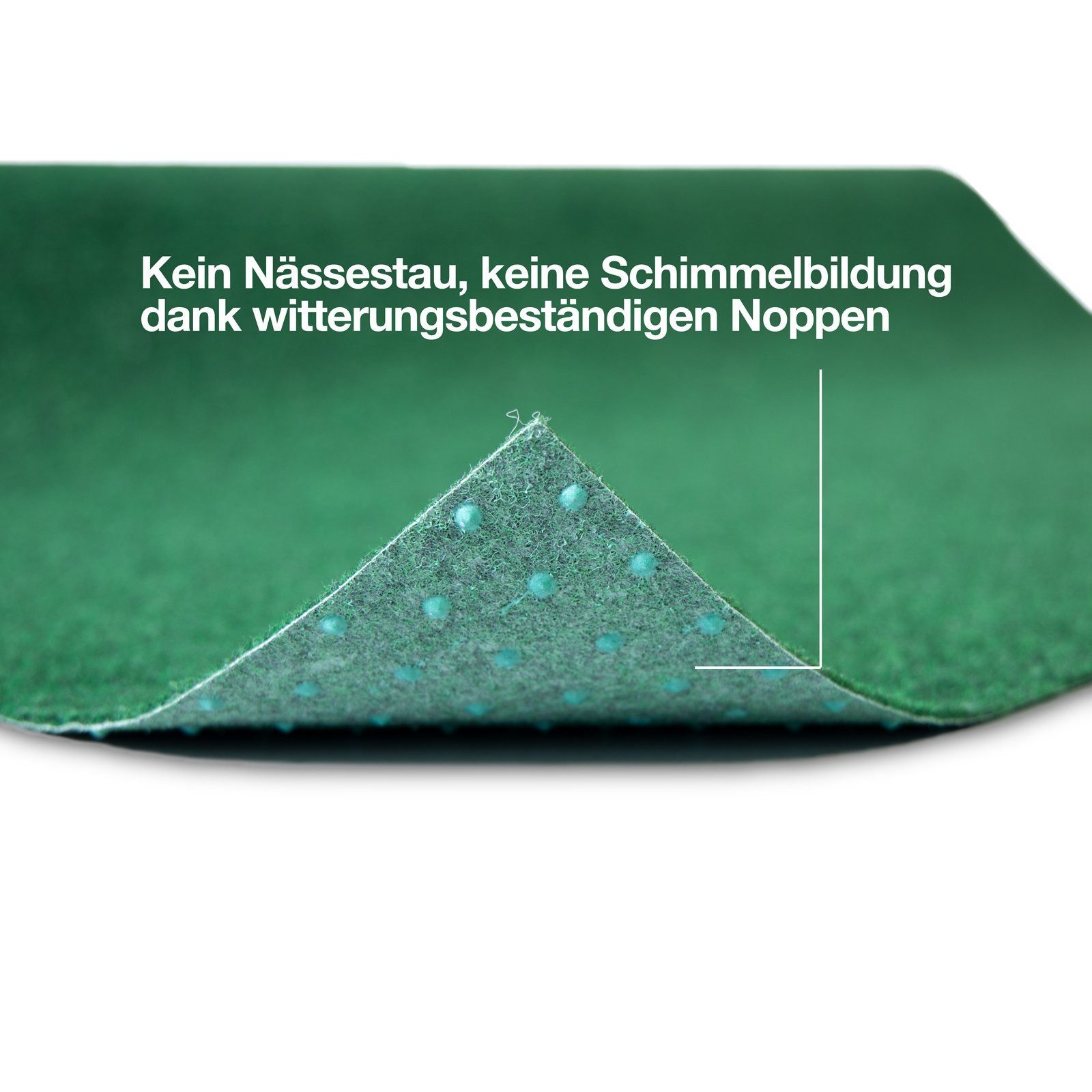 Karat Rasenteppich wetterfest, Kunstrasen Teppich für Balkon & Terrasse, Outdoor Teppichboden, Auslegware in 6 verschiedenen Farben & Größen – Bild 4 von 5