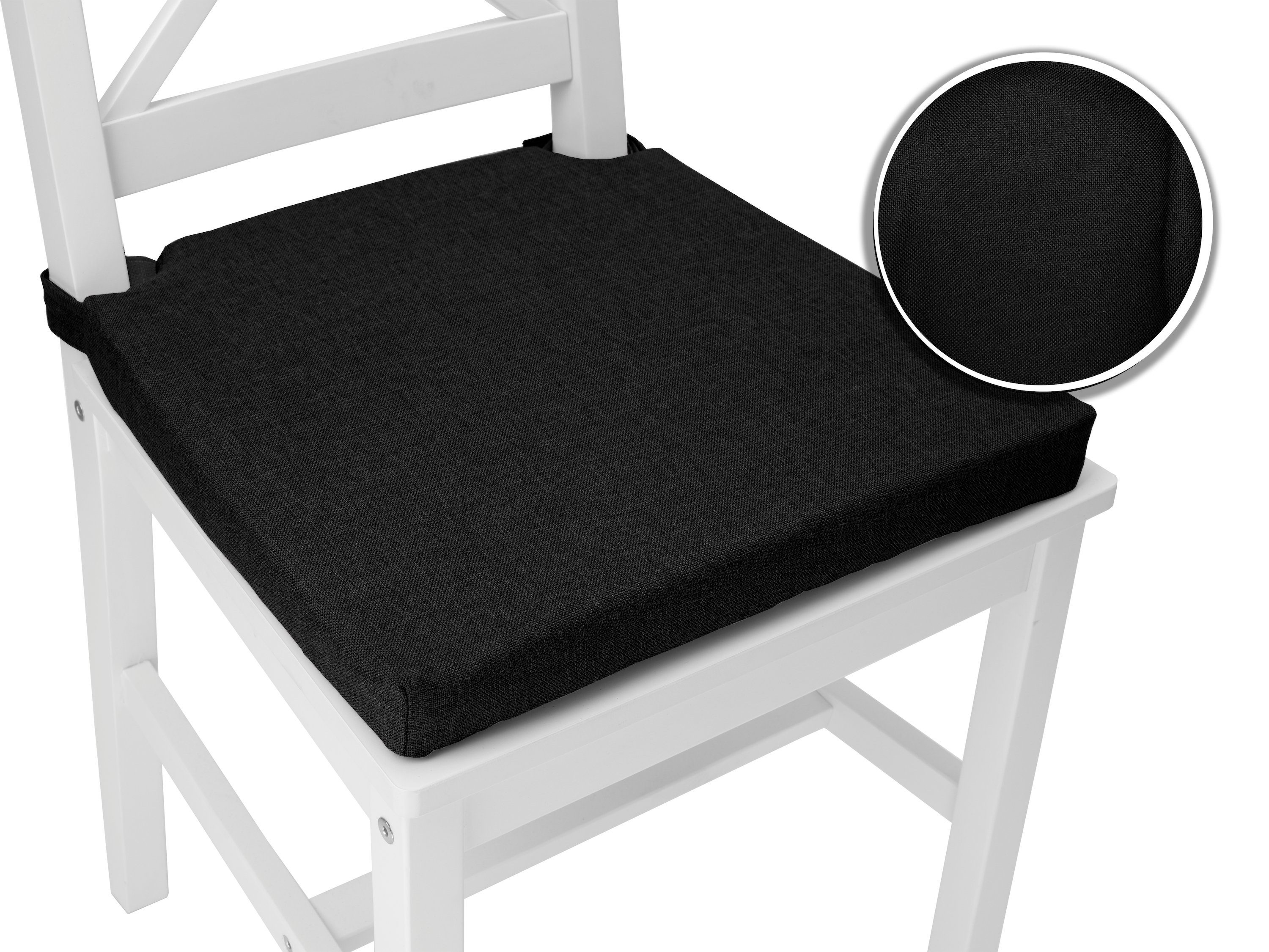 sunnypillow Stuhlkissen 4er Set Kissen Maße: 42 (vorne), 35 (hinten) x 40 x 5 cm, Polsterauflage Auflage für Stühle / Bänke