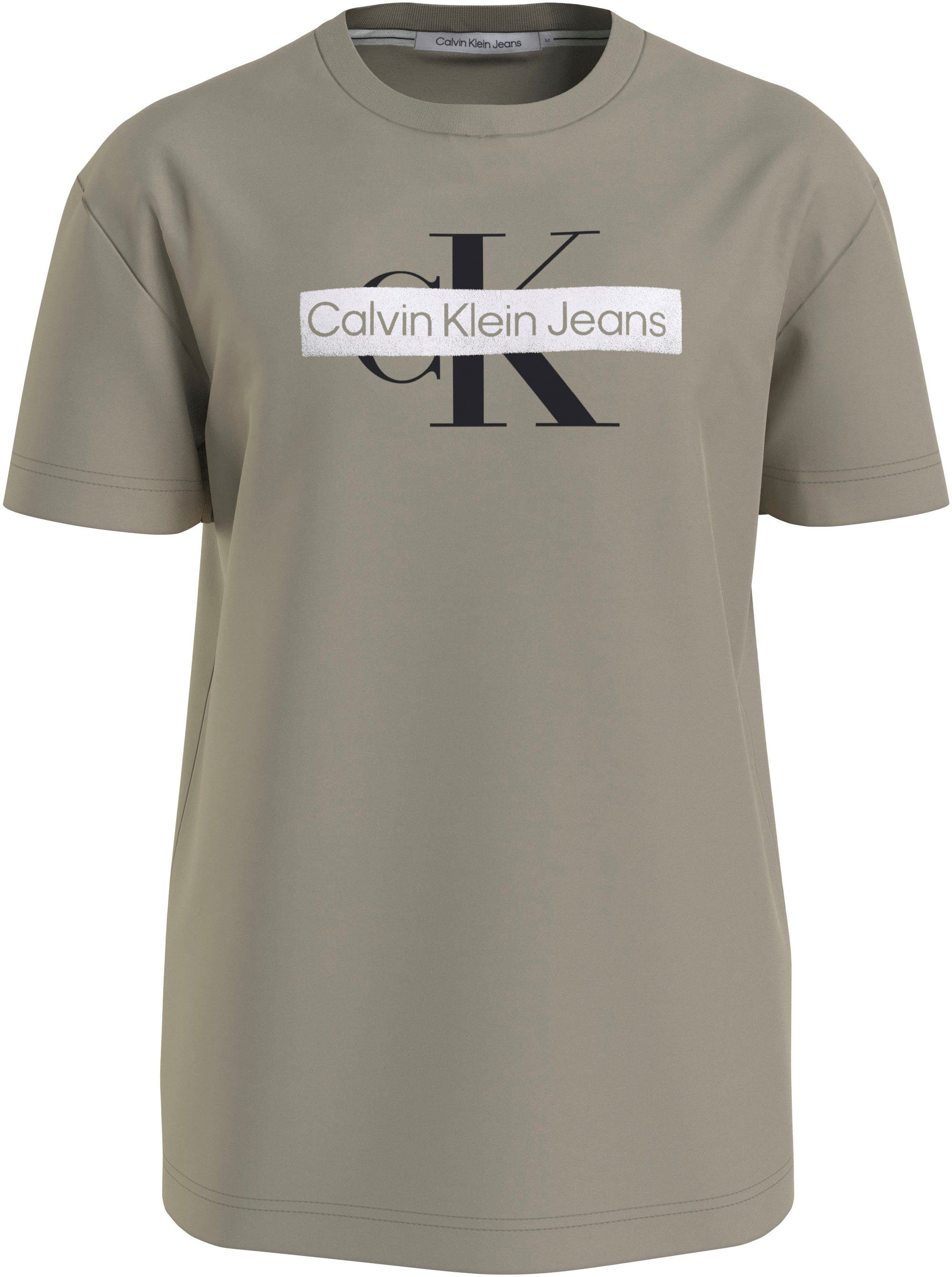 Calvin Klein Jeans T-Shirt MONOLOGO STENCIL TEE beige | T-Shirts