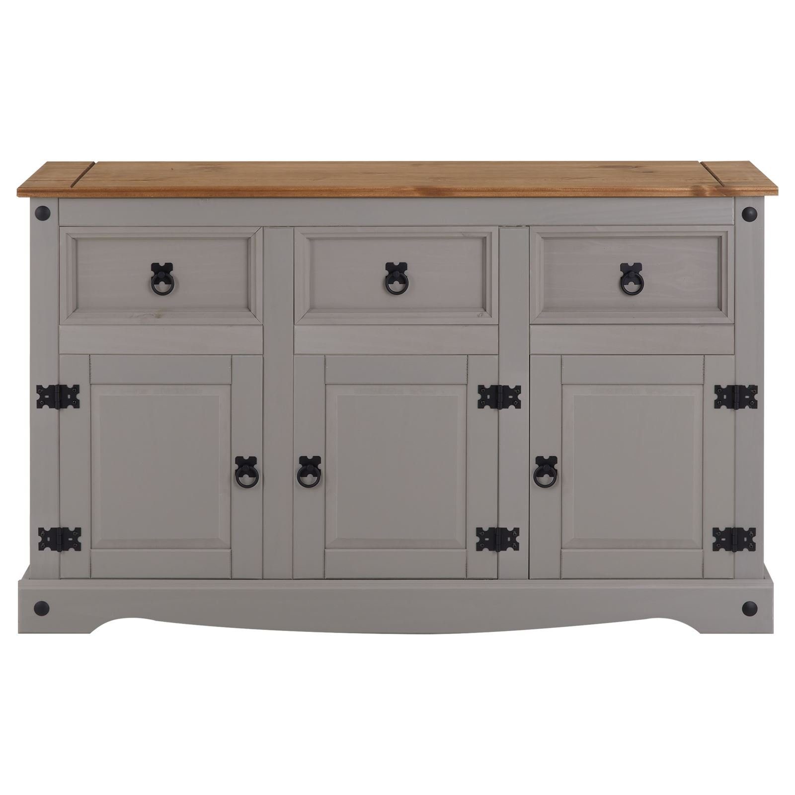 CARO-Möbel Sideboard RAMON, Mexico Sideboard RAMON Kommode Kiefer massiv, mit 3 Schubladen und 3 T