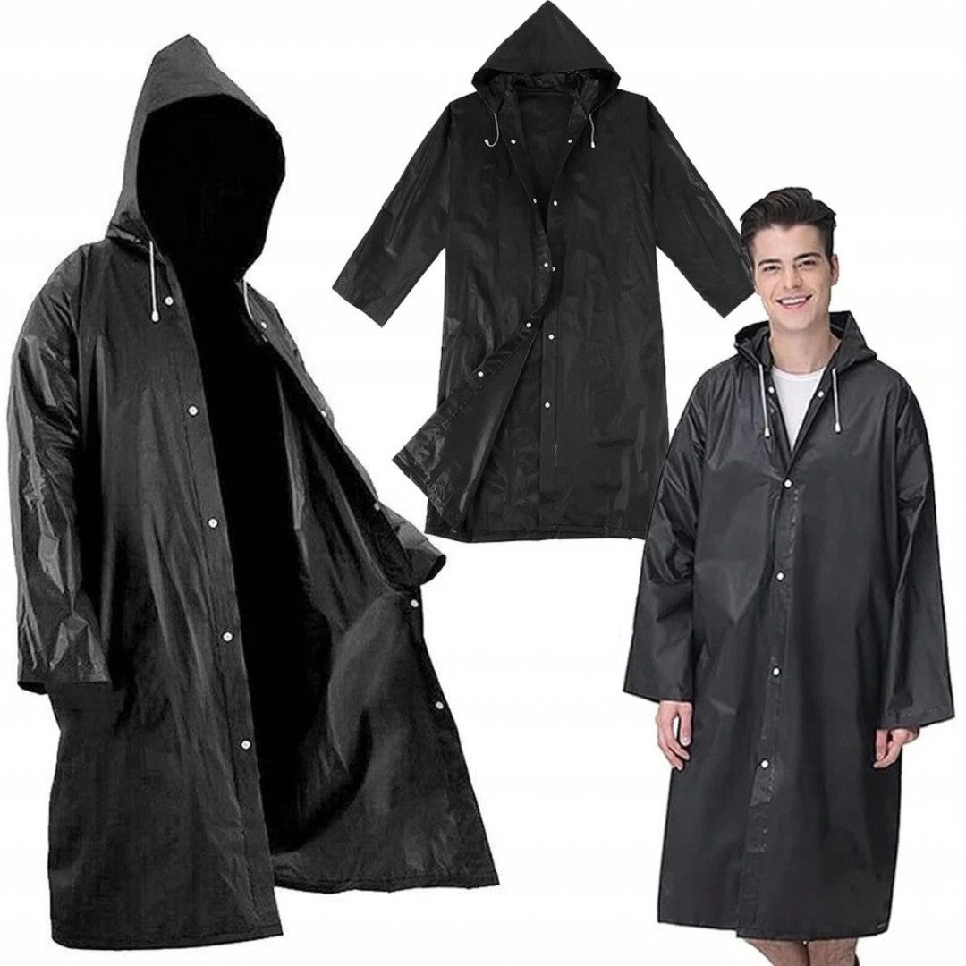 VERK GROUP Regenmantel Regenponcho mit Kapuze Regencape Unisex Wasserdicht EVA
