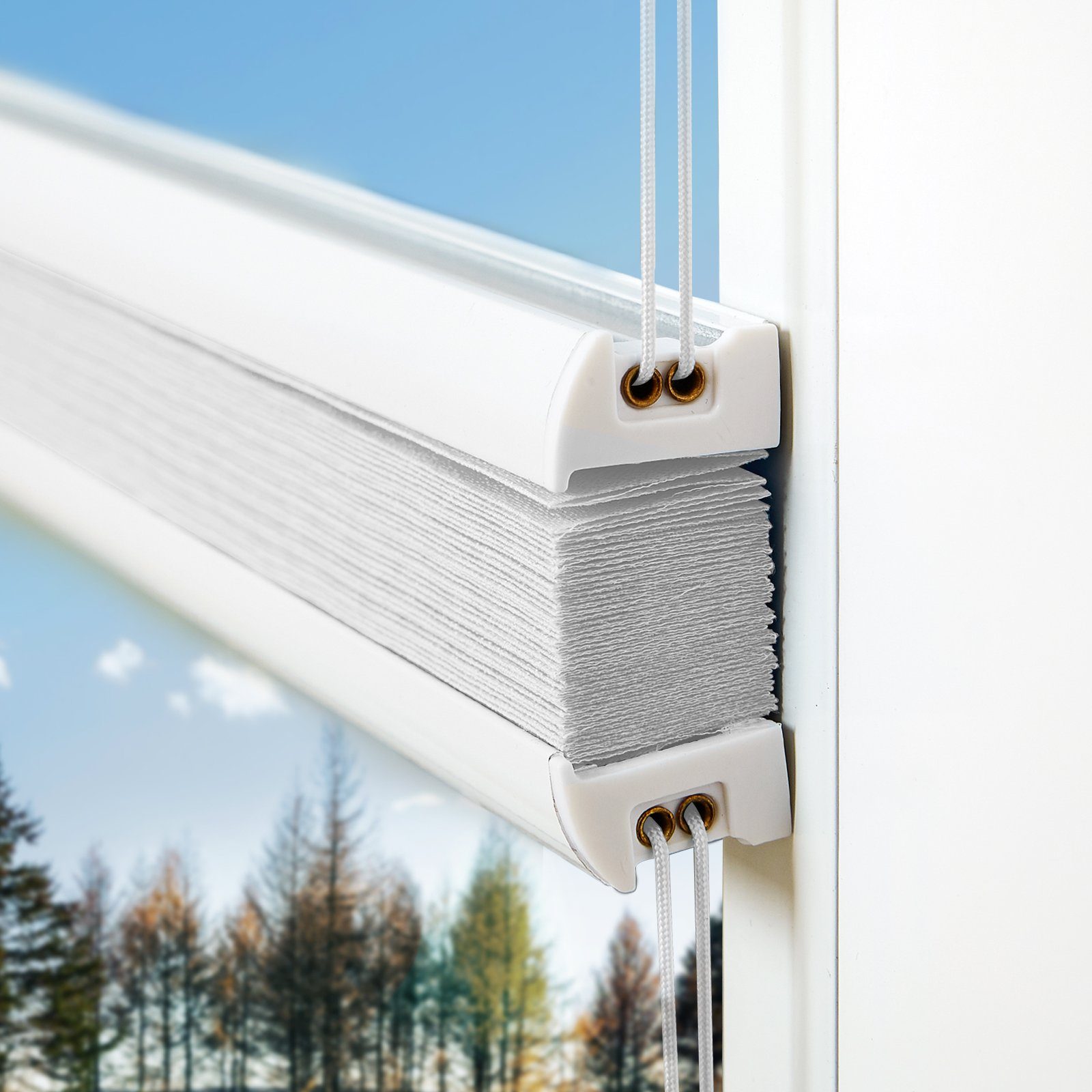 OUBO Plissee Ohne Bohren klemmfix Weiß, Klemmträger, Easyfix Faltrollo mit günstig online kaufen