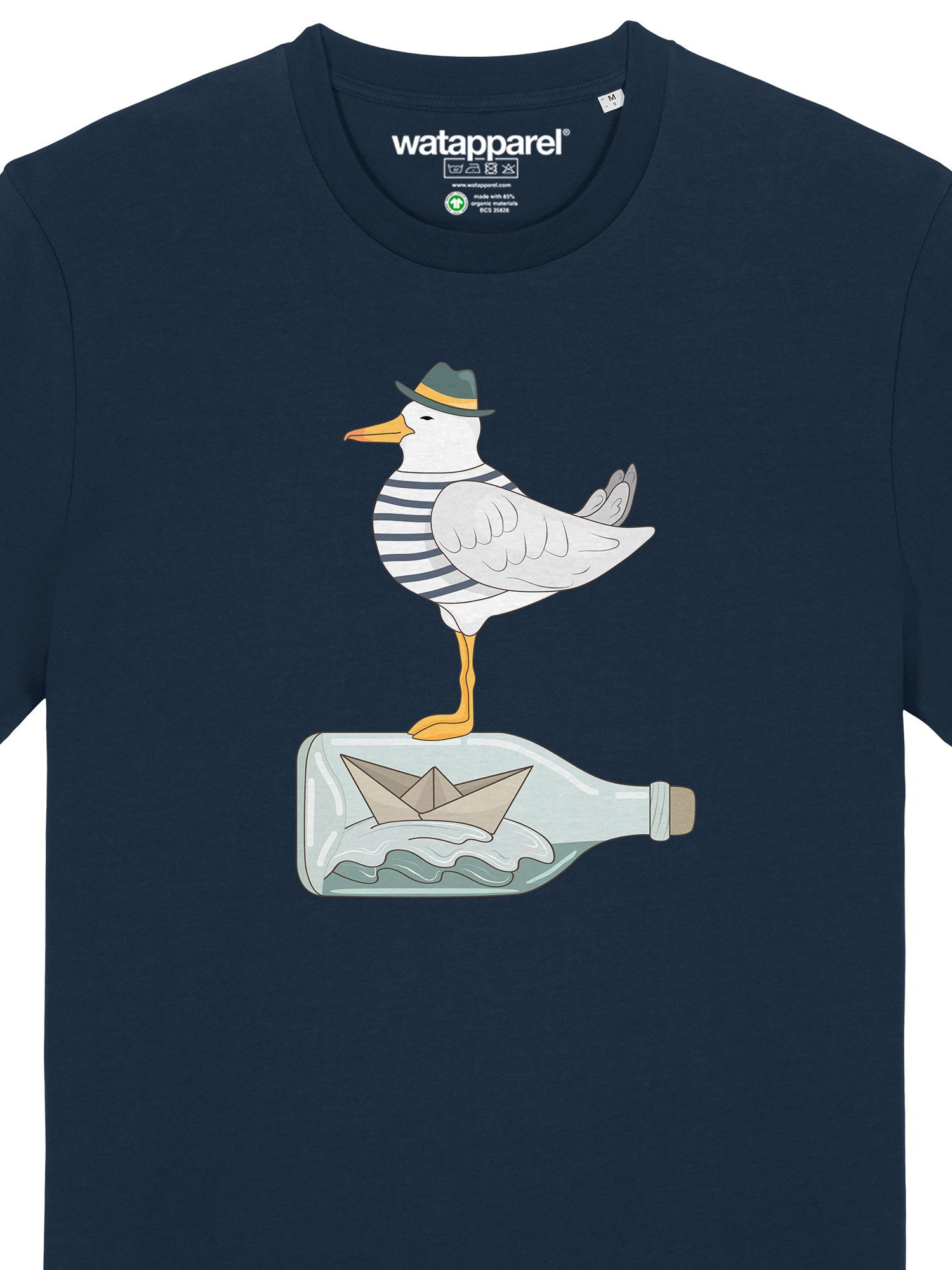 wat? Apparel T-Shirt Möwe mit Hut