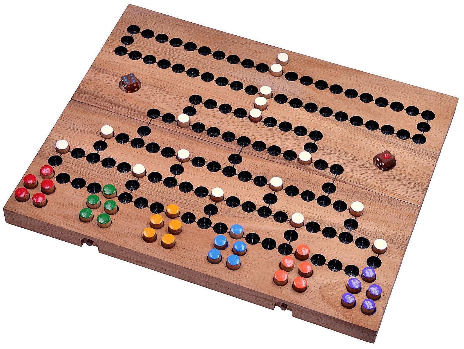 LOGOPLAY Spiel Blockade für 6 Spieler, Gesellschaftsspiel, Blockade Würfel- und Strategiespiel für 2 bis 6 Spieler Spielfeld 26
