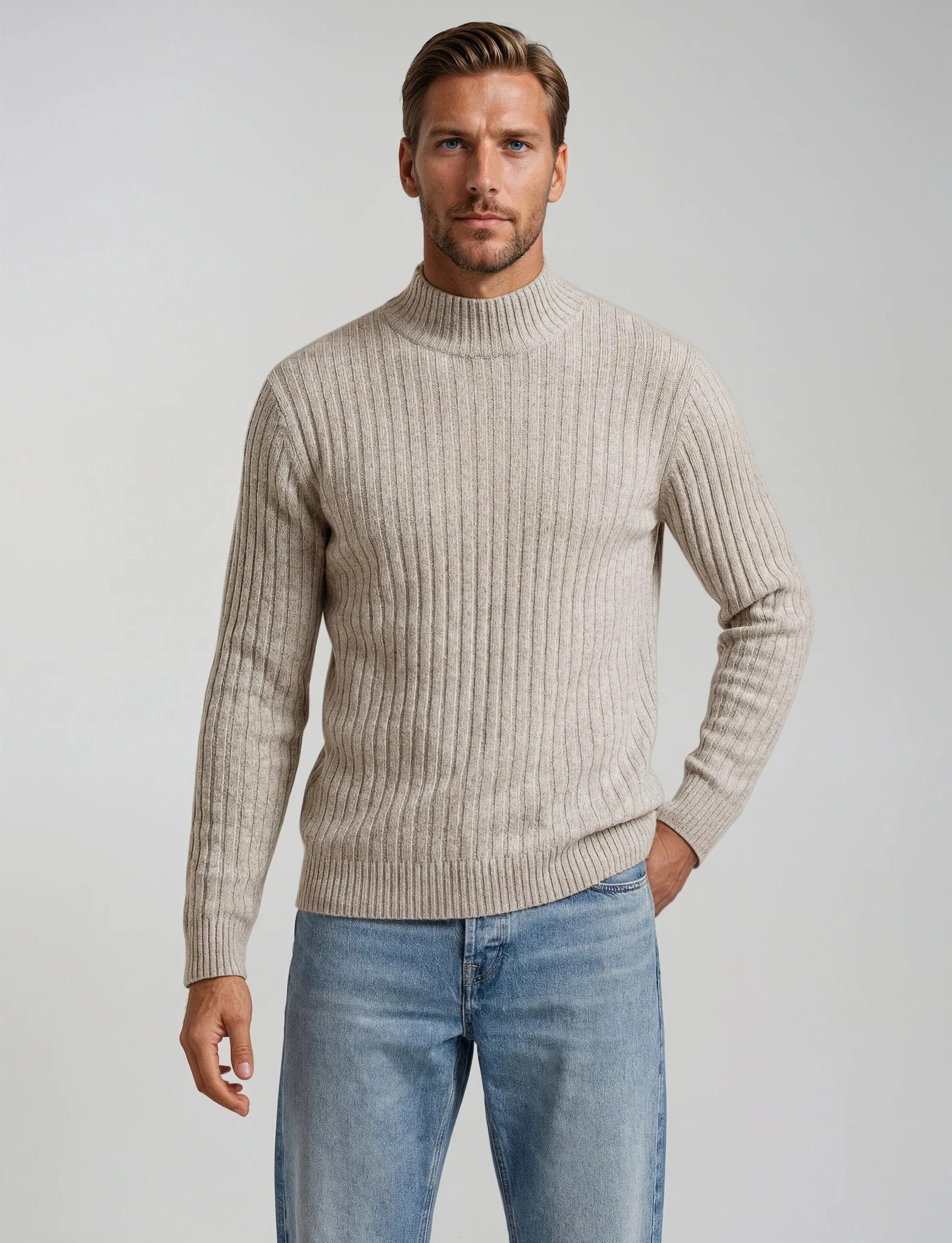 Ariun Kaschmirpullover Gobi luxuriöse Stehkragenpullover