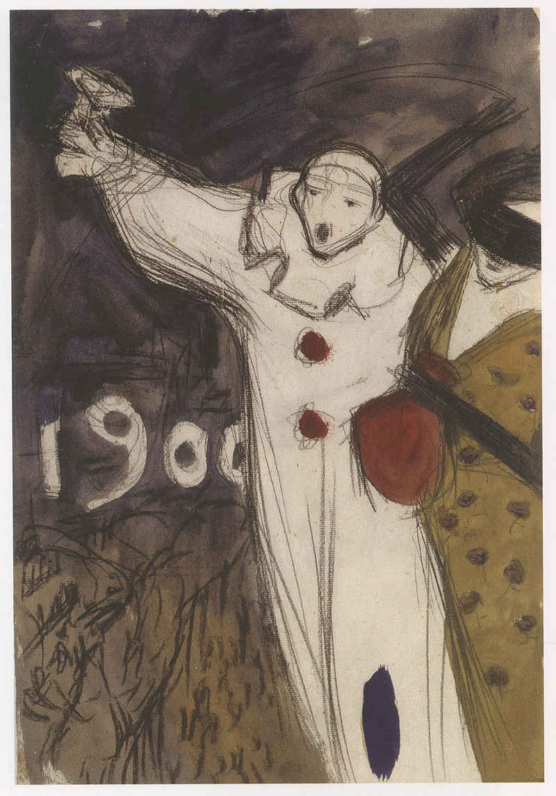 Kunstdruck Sketch for Carnival poster Pablo Picasso 1899 Poster Kunstdruck Werbun, (1 St)