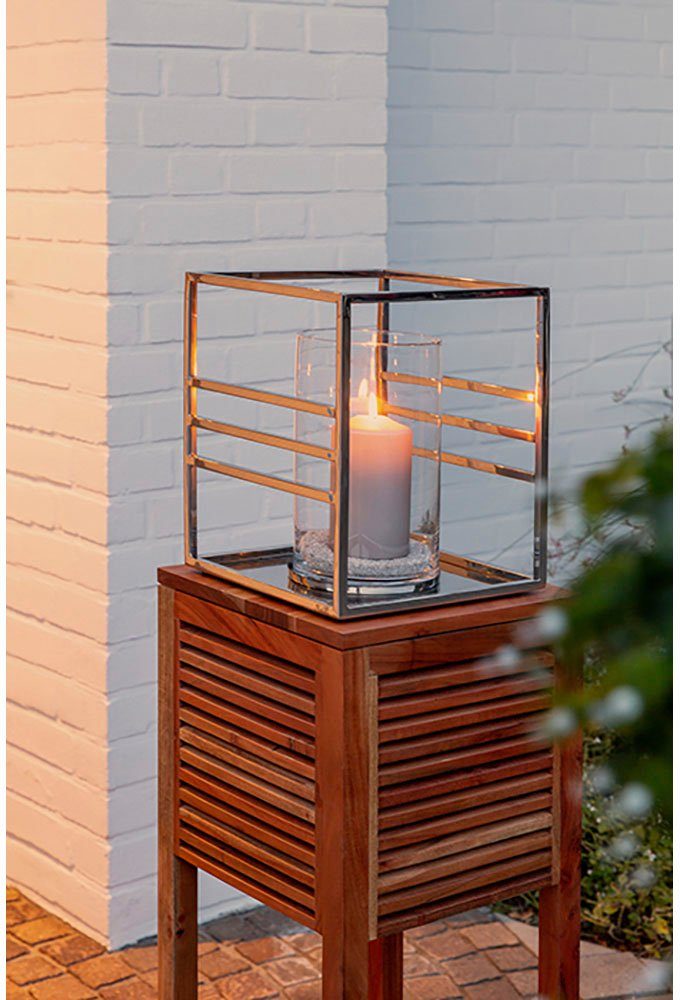 Fink Windlicht MALIBU (1 St), Kerzenhalter aus Edelstahl und Glas