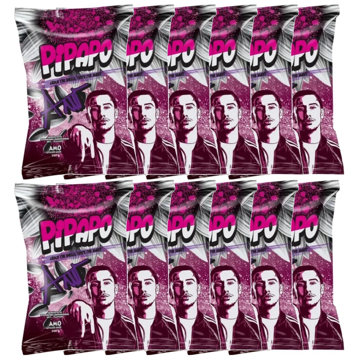 PIPAPO Knabberei, Pipapo AMO Geröstete Sonnenblumenkerne Sweet Popcorn 100g 12er Pack