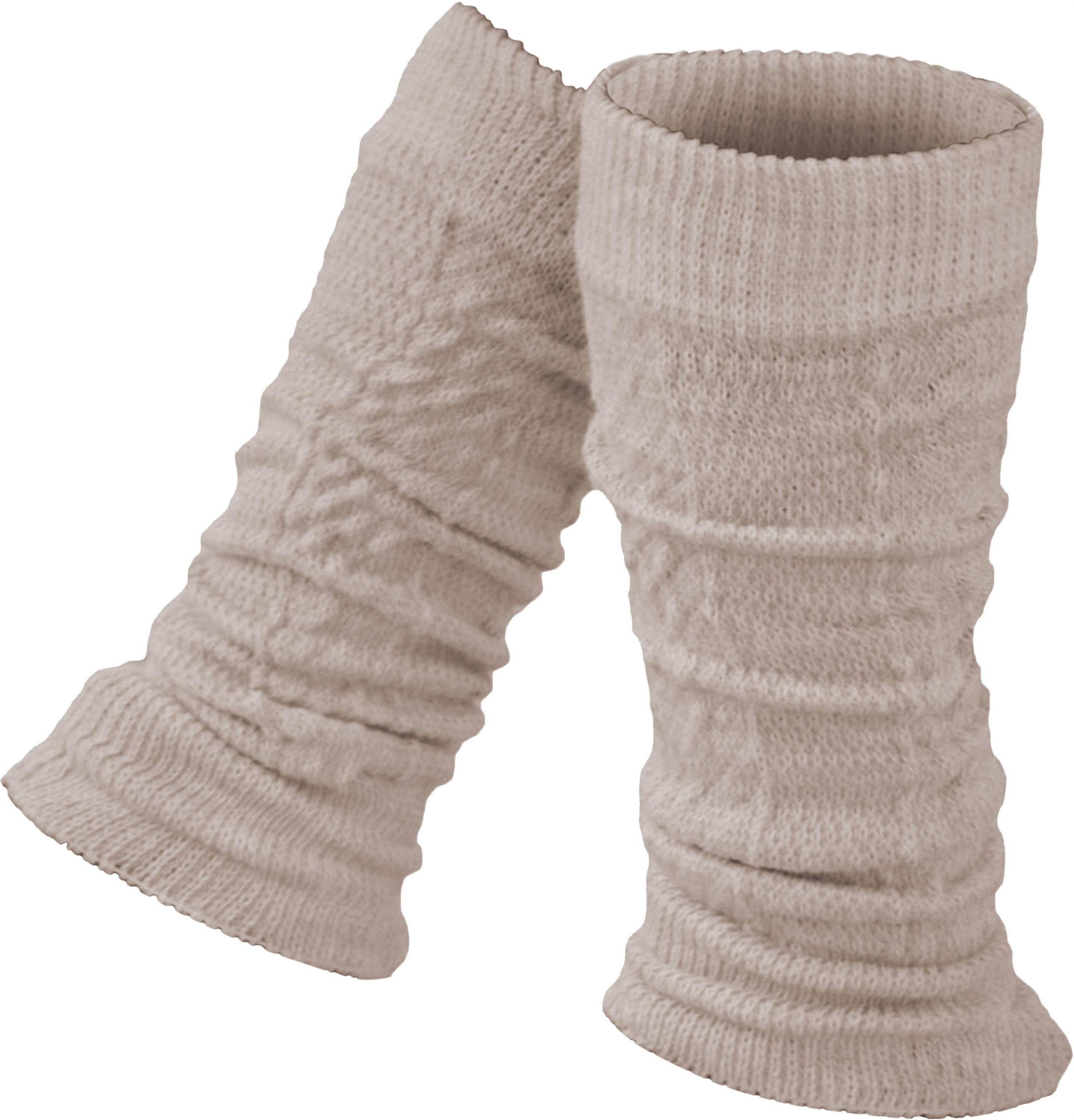 Beige Paar Wolle Beinstulpen modische Strickstulpen mit normani 2 Strickstulpen