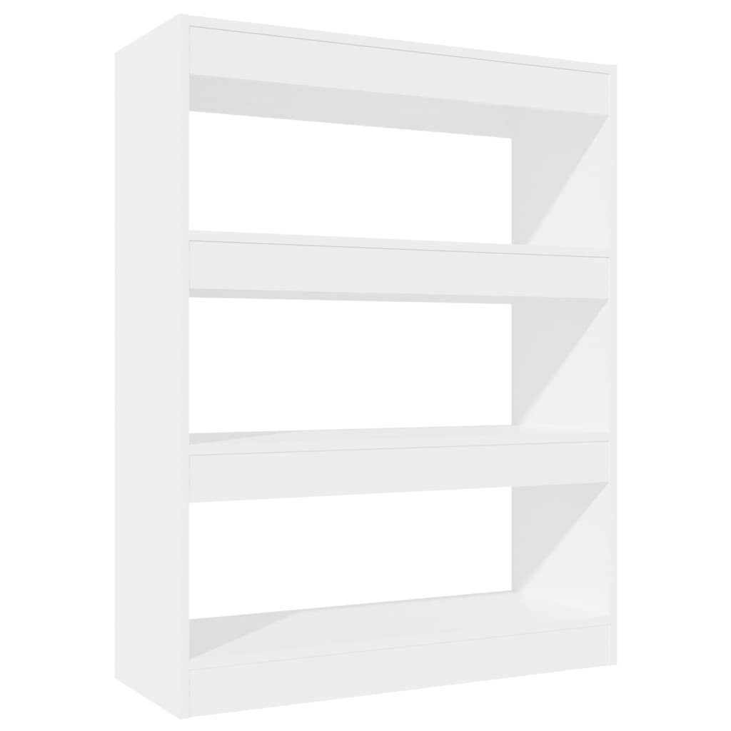 vidaXL Bücherregal Bücherregal/Raumteiler Hochglanz-Weiß 80x30x103cm Holzwerkstoff, 1-tlg