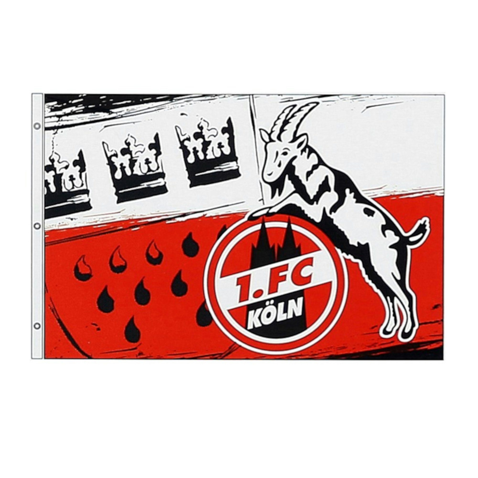 1. FC Köln Fahne 1. FC Köln Hissfahne "Wappen" 250 x 150 cm