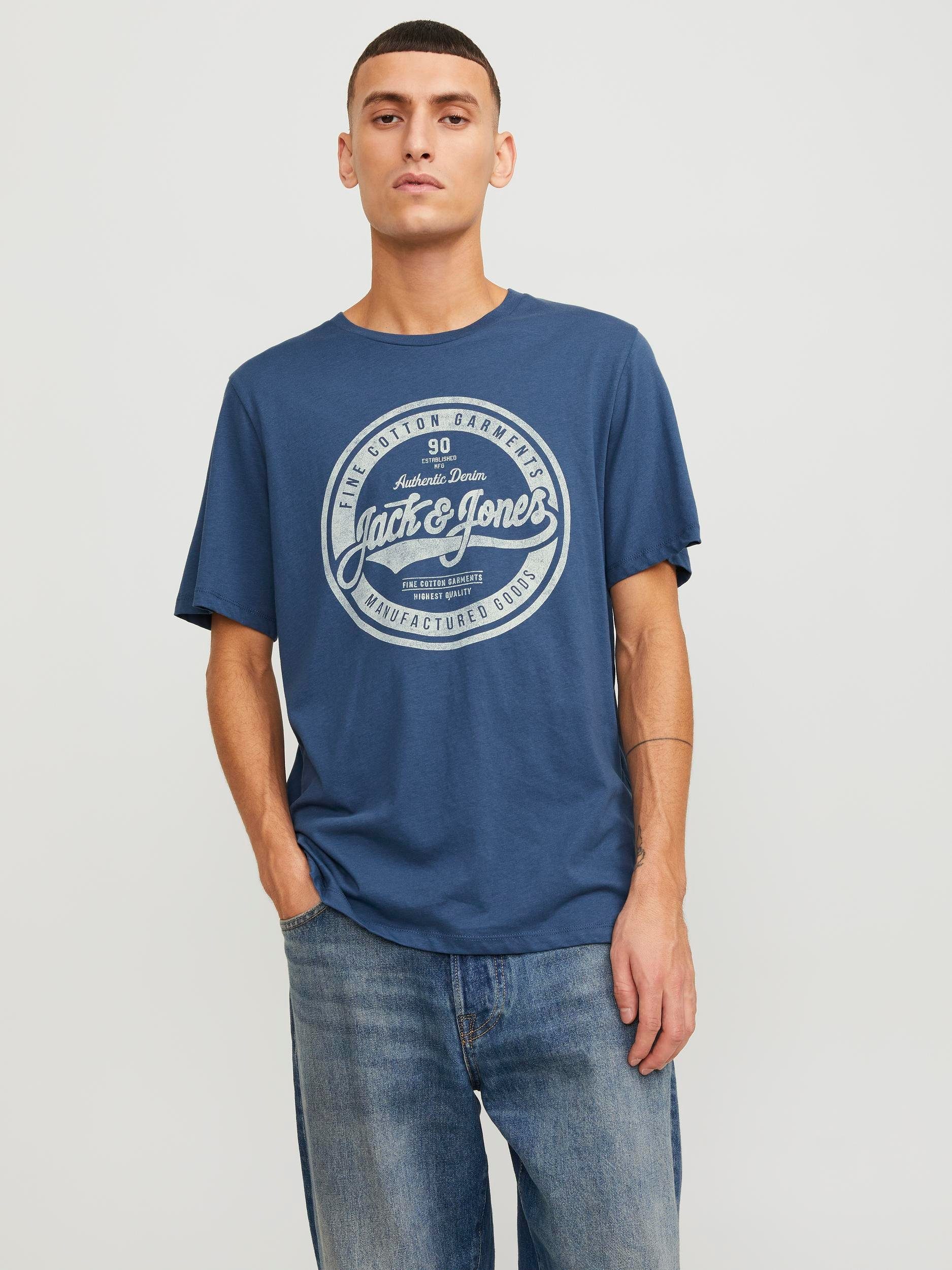 Jack & Jones Rundhalsshirt JJEJEANS TEE SS O-NECK NOOS 23/24 Ensign Blue