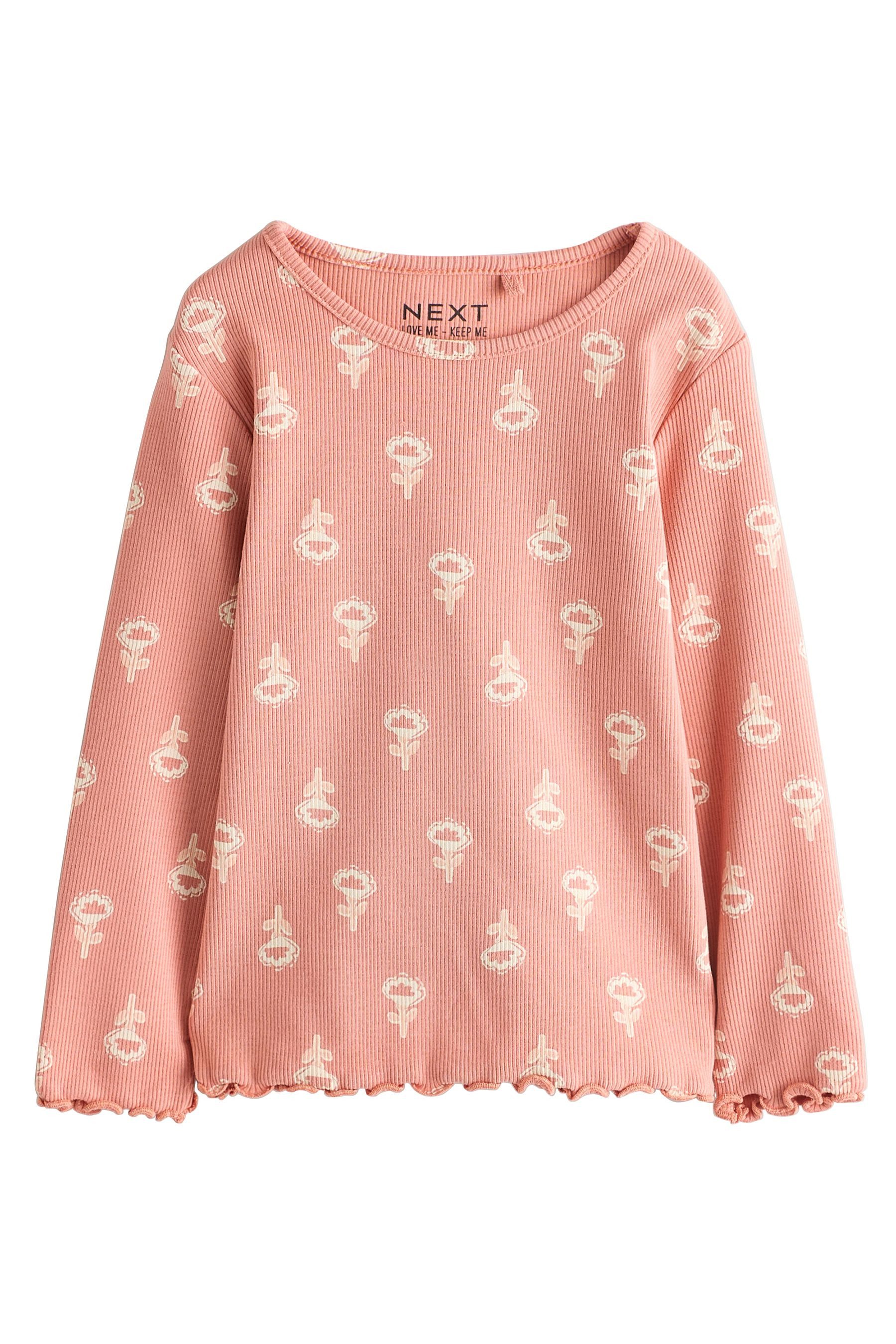 Next Leggings Geripptes Langarm-T-Shirt (1-tlg) günstig online kaufen