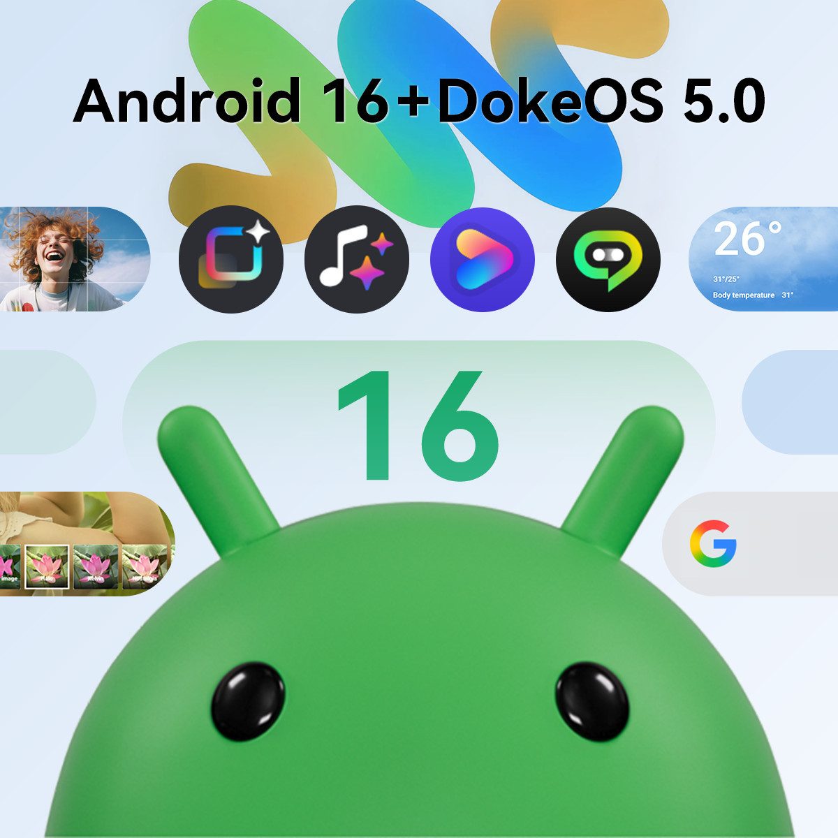 blackview Blackview A16 WAVE 10 (32+128) AI Smartphone (6.88 Zoll, 32 MP Kamera, Fingerabdruck, Dual SIM 4G, Android 16)