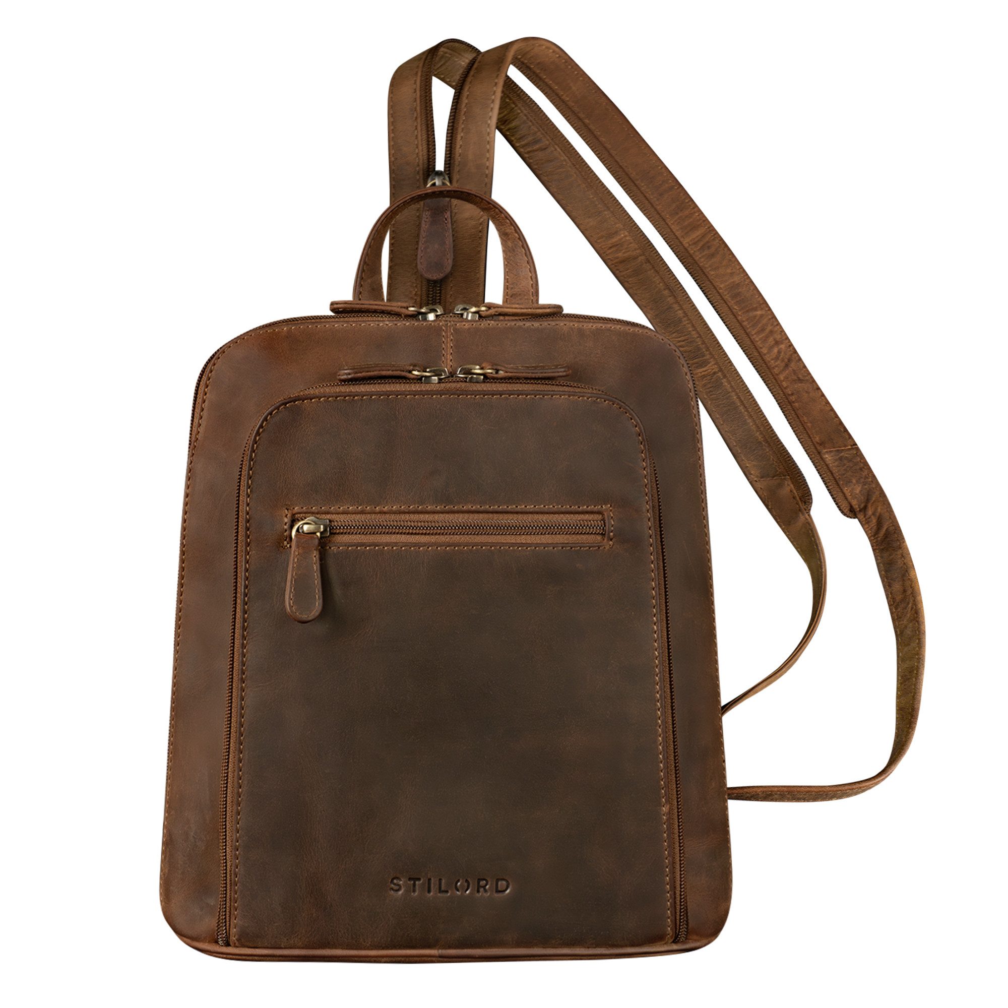 STILORD Cityrucksack "Millie" Kleiner Echtleder City Rucksack für Damen