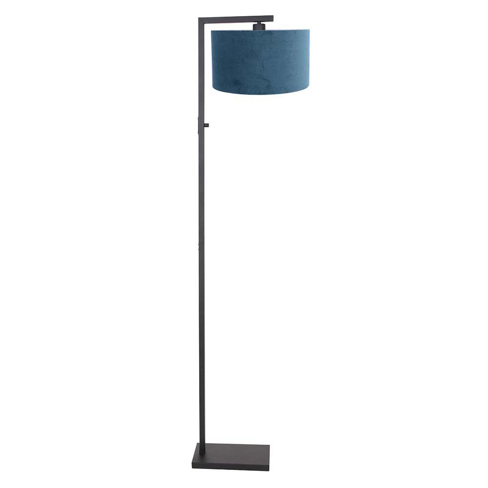 Steinhauer LIGHTING Stehlampe, Stehleuchte Standlampe Wohnzimmerleuchte E27  Textil Velour blau