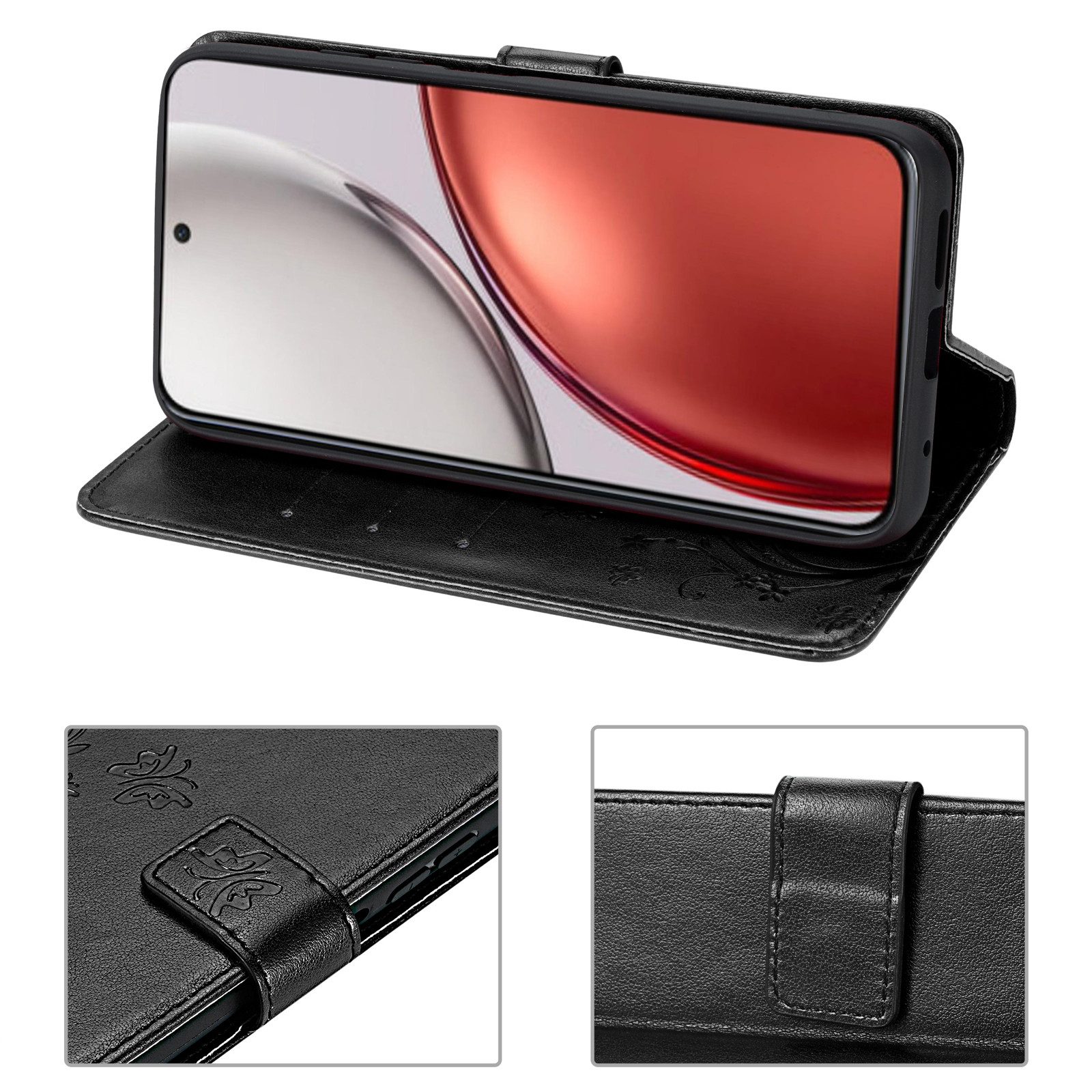 betterfon Handyhülle für Honor Magic 8 Lite Hülle Klapphülle Wallet Case Flip Cover Tasche, Klapptasche mit Magnetverschluss 3 Kartenfächer & Standfunktion – Bild 5 von 5