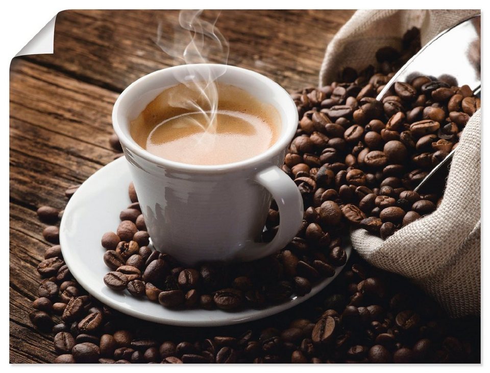 Artland Wandbild Heißer Kaffee - dampfender Kaffee, Getränke (1 St), als  Alubild, Leinwandbild, Wandaufkleber oder Poster in versch. Größen