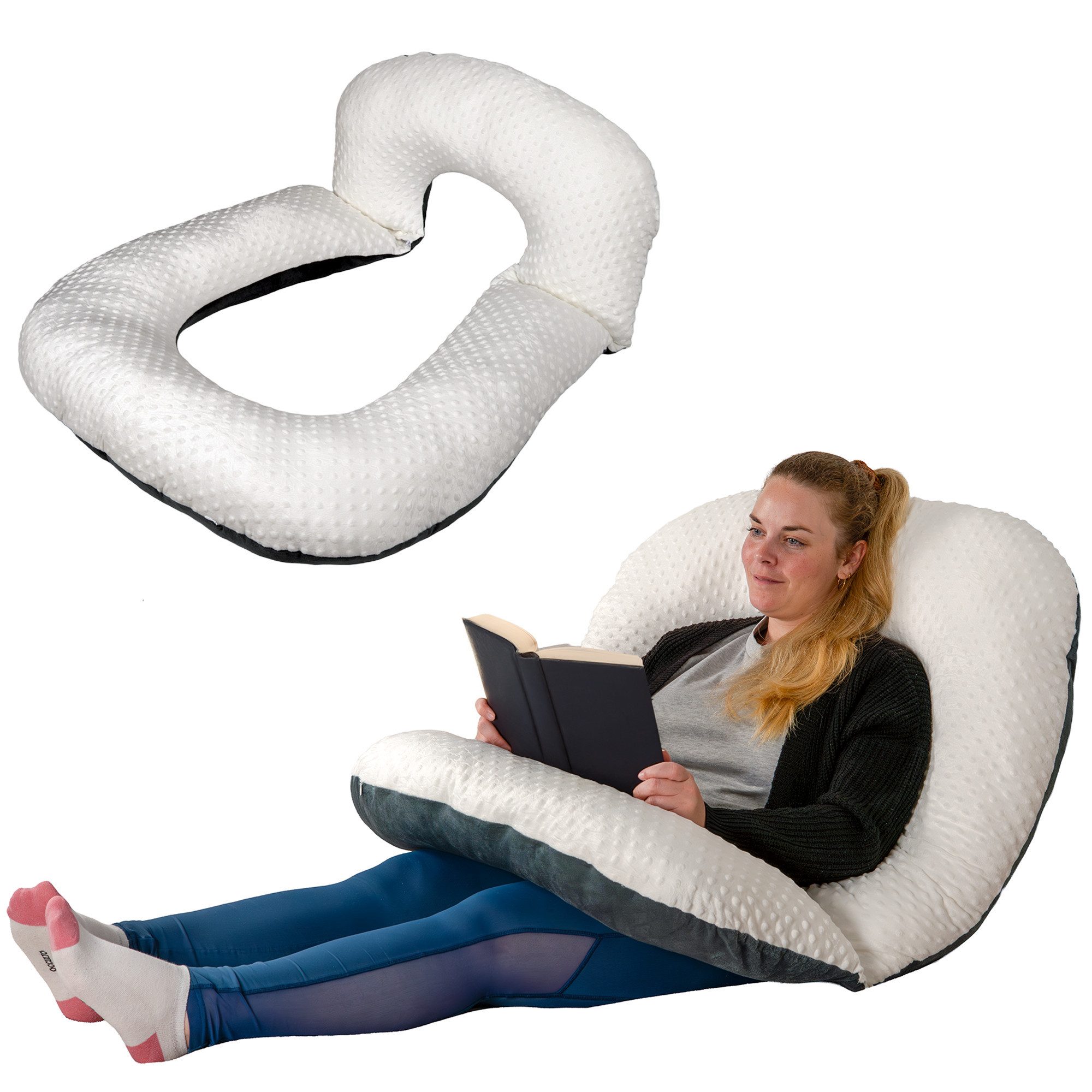 hugnaps Stützkissen Lesekissen für Bett und Sofa Rückenkissen Komfortkissen Bücherkissen