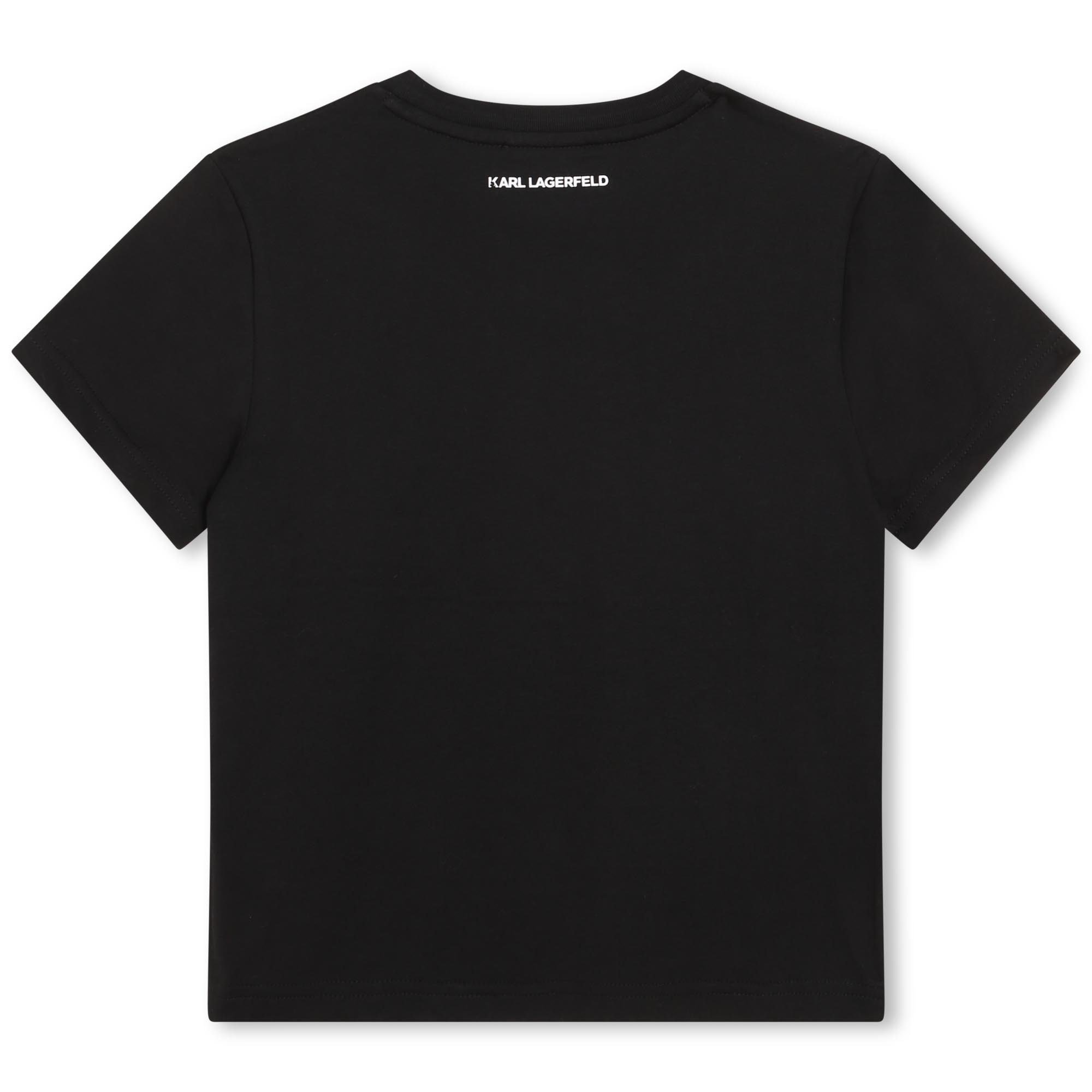 Print-Shirt Karl Lagerfeld KIDS T-Shirt schwarz mit Katze Choupette
