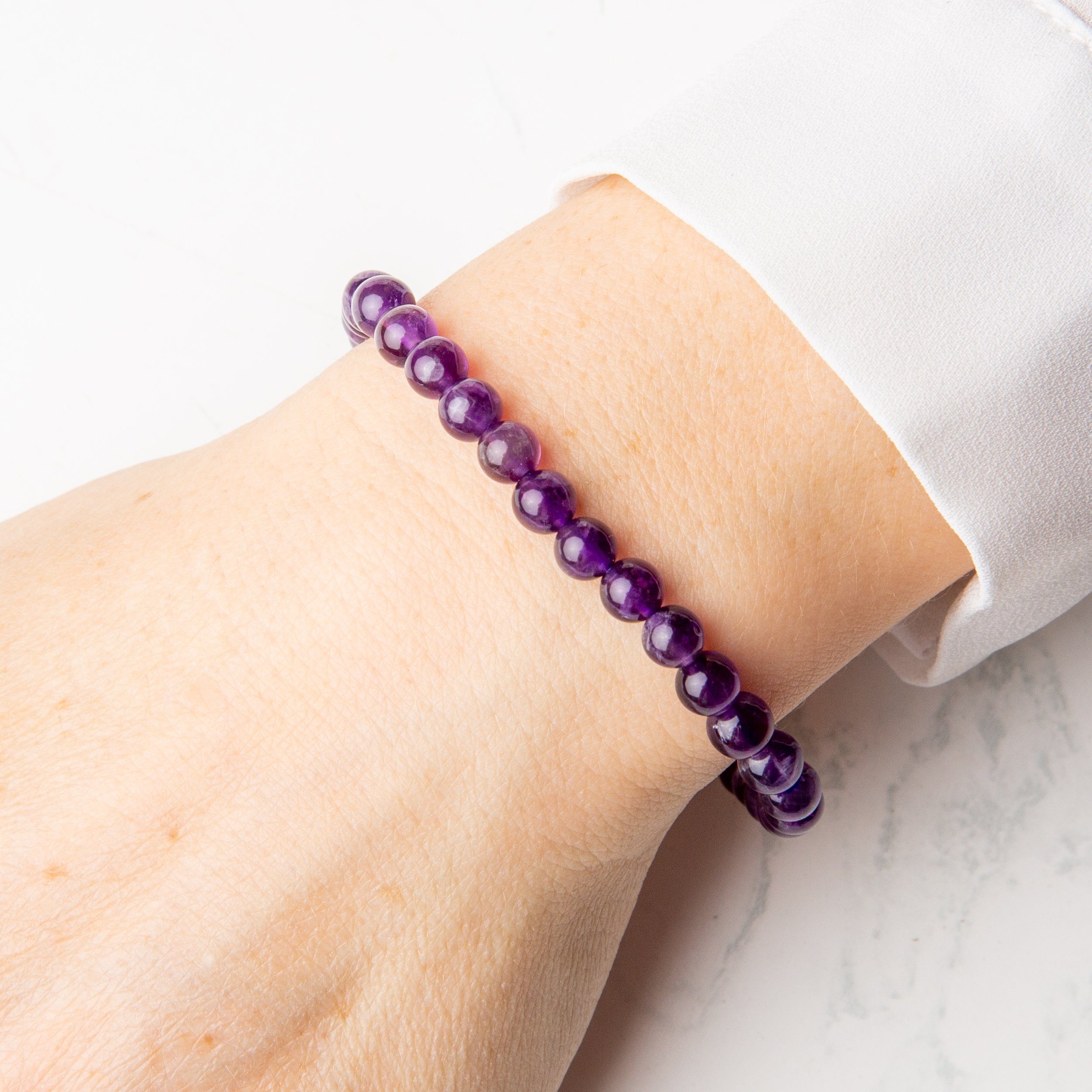 Naturstein, Vascavi 8 oder mm Germany, mm Edelstein, Made Armband 6 Chakrastein, in Amethyst