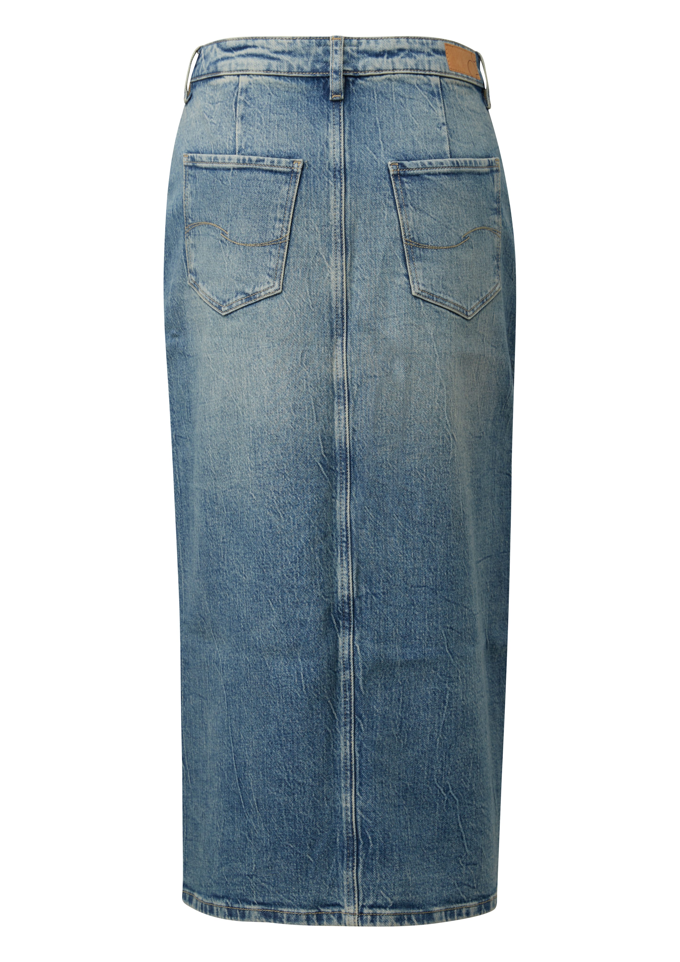 QS Maxirock High Rise Denim Midi-Rock günstig online kaufen